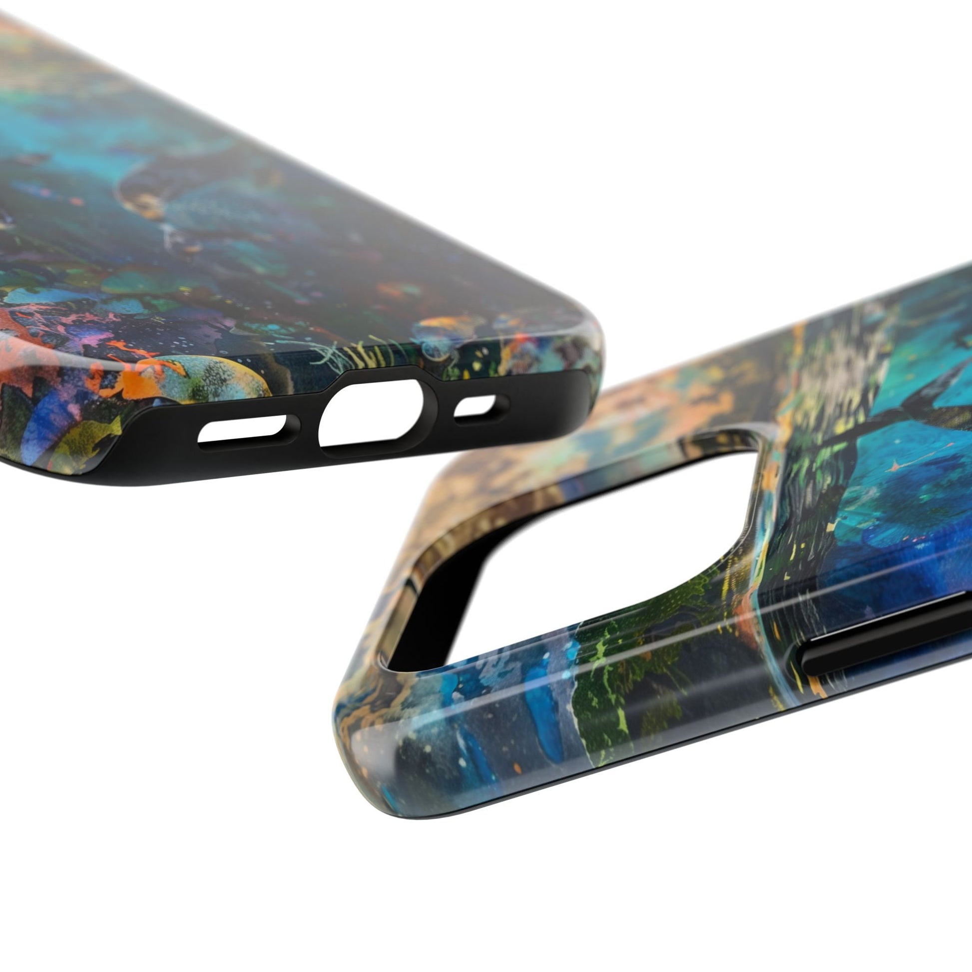 Abstract Moonlit Whales Underwater Phone Case - Durable and Stunning Protective Cover
