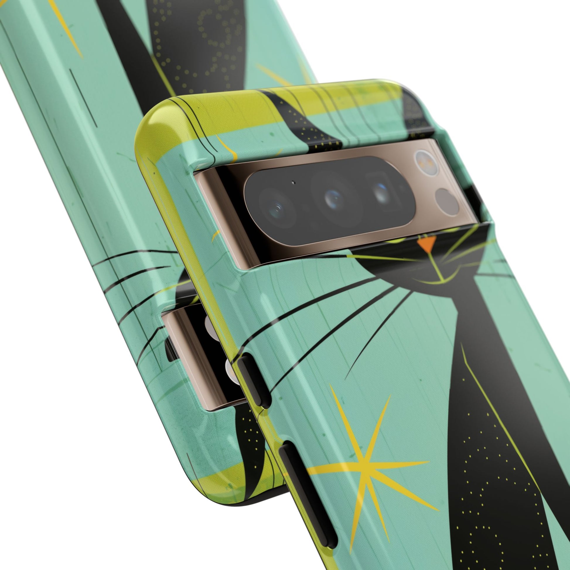 Mid-Century Modern Phone Case, Mid Mod Android Case, Atomic Cats Android Case, Retro Chic Smartphone Cover, Unique Artistic Phone Accessory