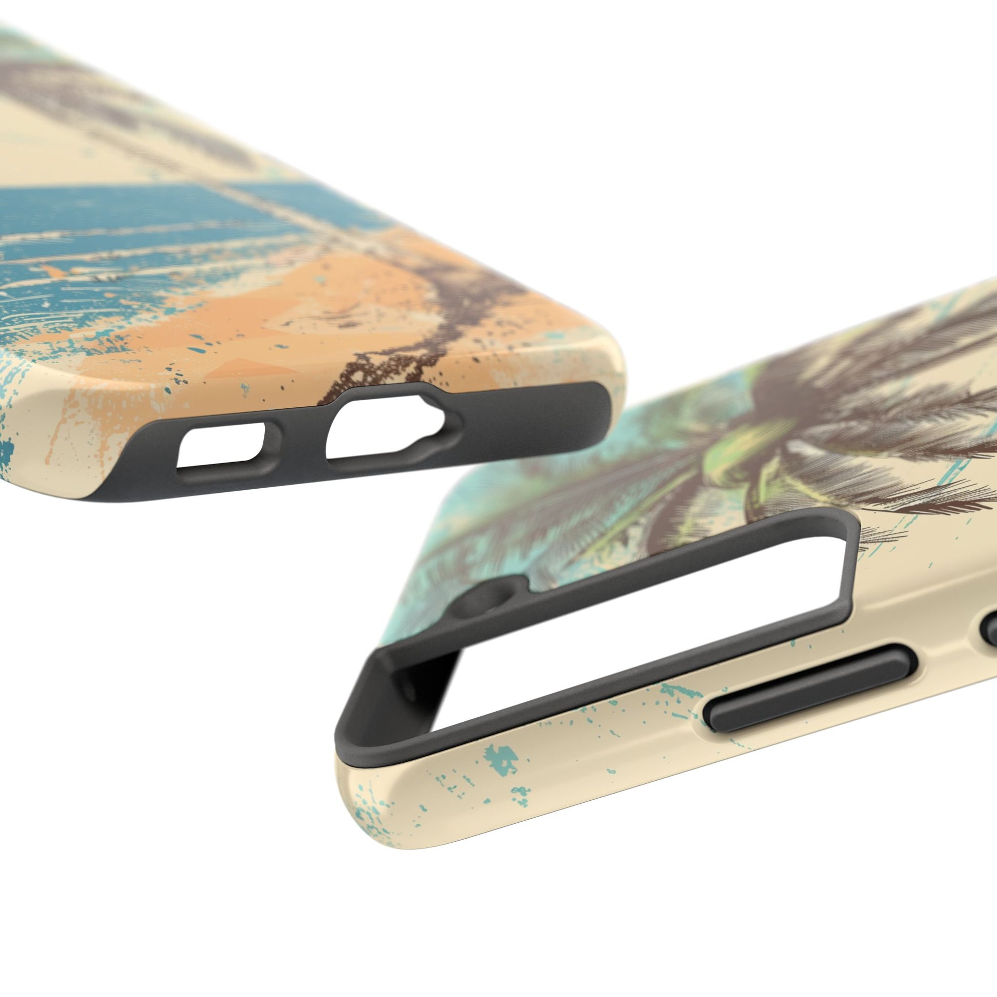 Retro Beach Scene Phone Case, Vintage Tropical Ocean iPhone Case, Summer Beach Phone Cover for iPhone, iphone 15 pro max
