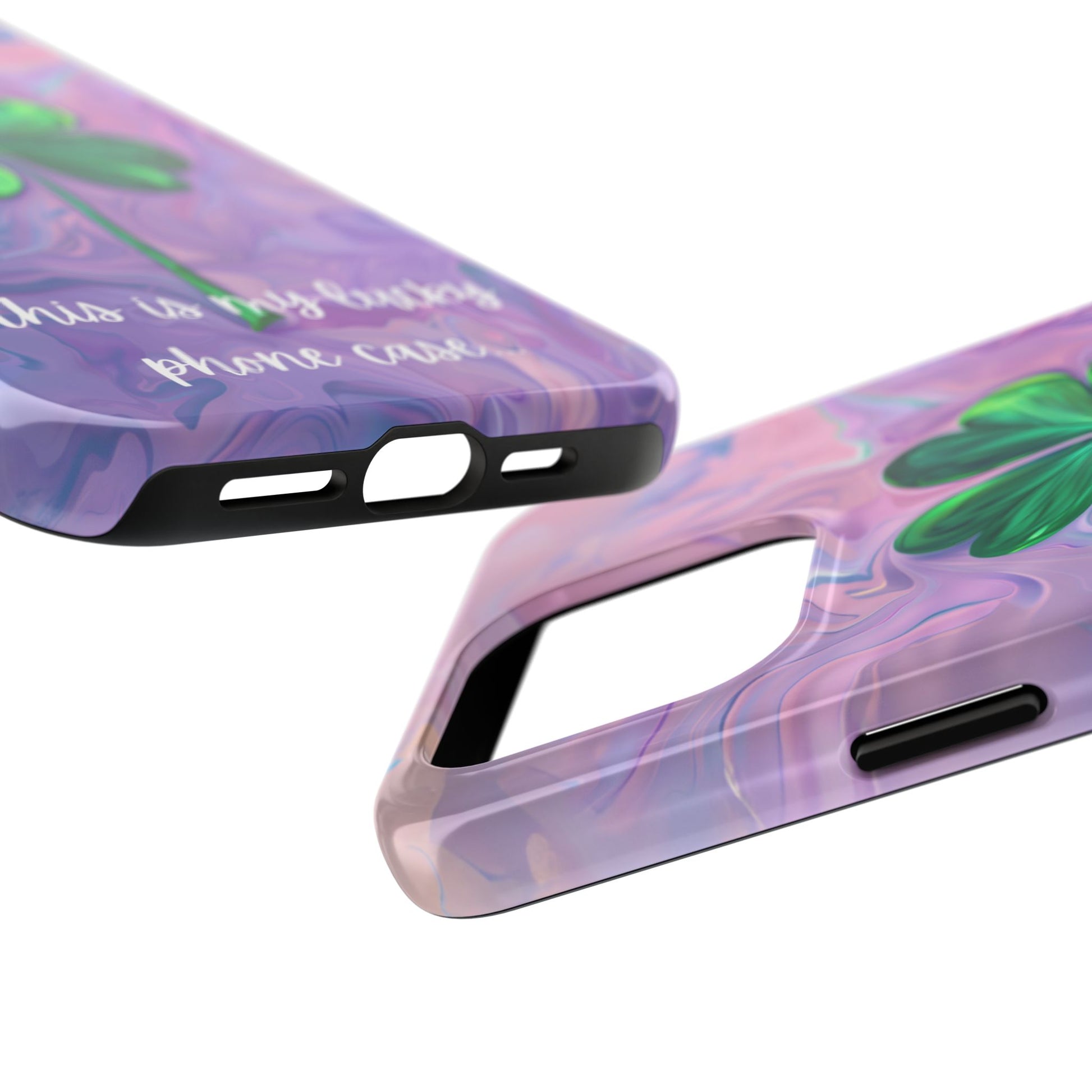 St Patrick's Day Lucky Phone Case Four Leaf Clover Durable Phone Case Good Luck Charm Protective iPhone 13 14 15 16 Pro Max Plus Galaxy