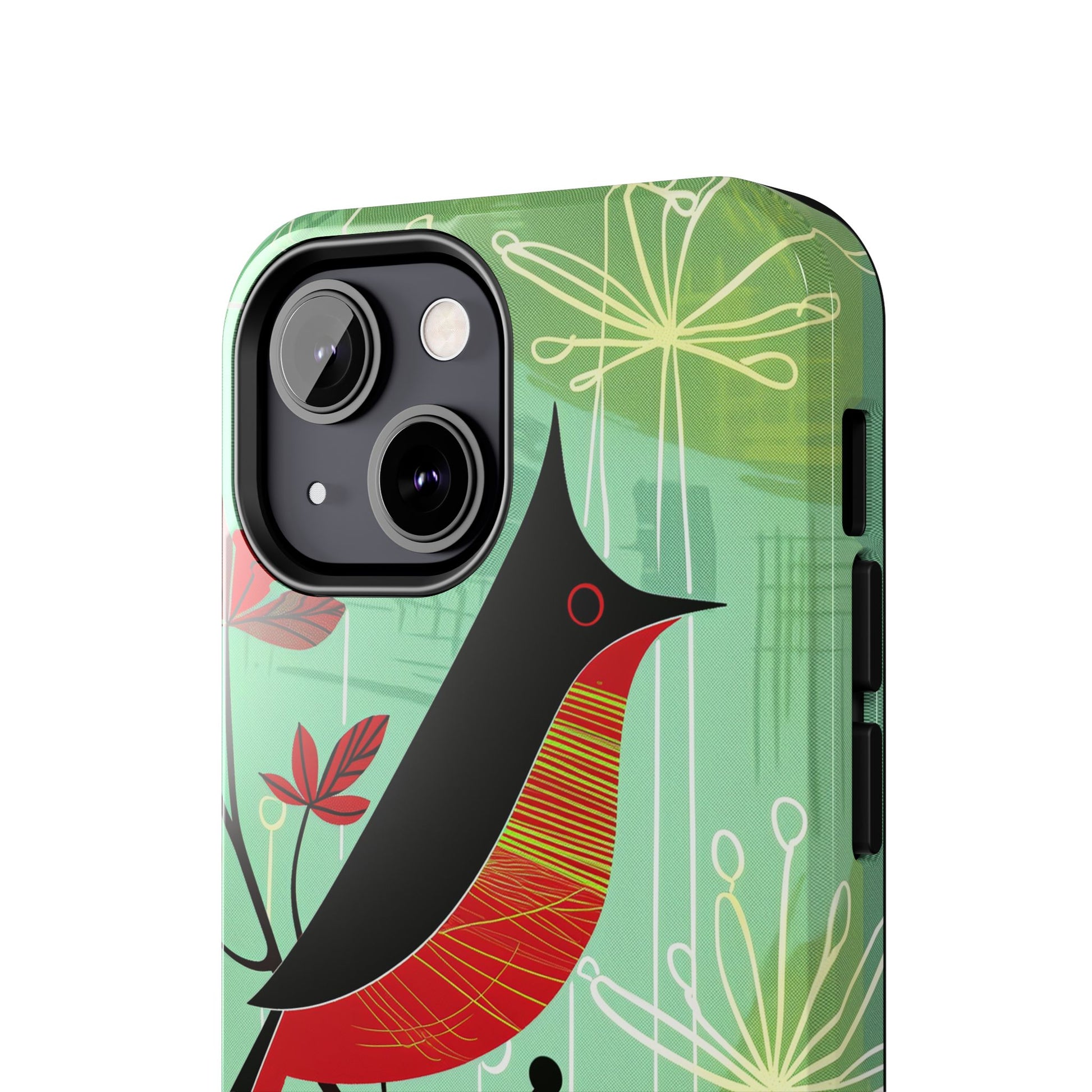 Mid Century Modern Animal Phone Case, Atomic Birds, Bird Iphone Case,Earth Tone Colors, Retro Style Smartphone Cover, iphone 14 Case, Apple