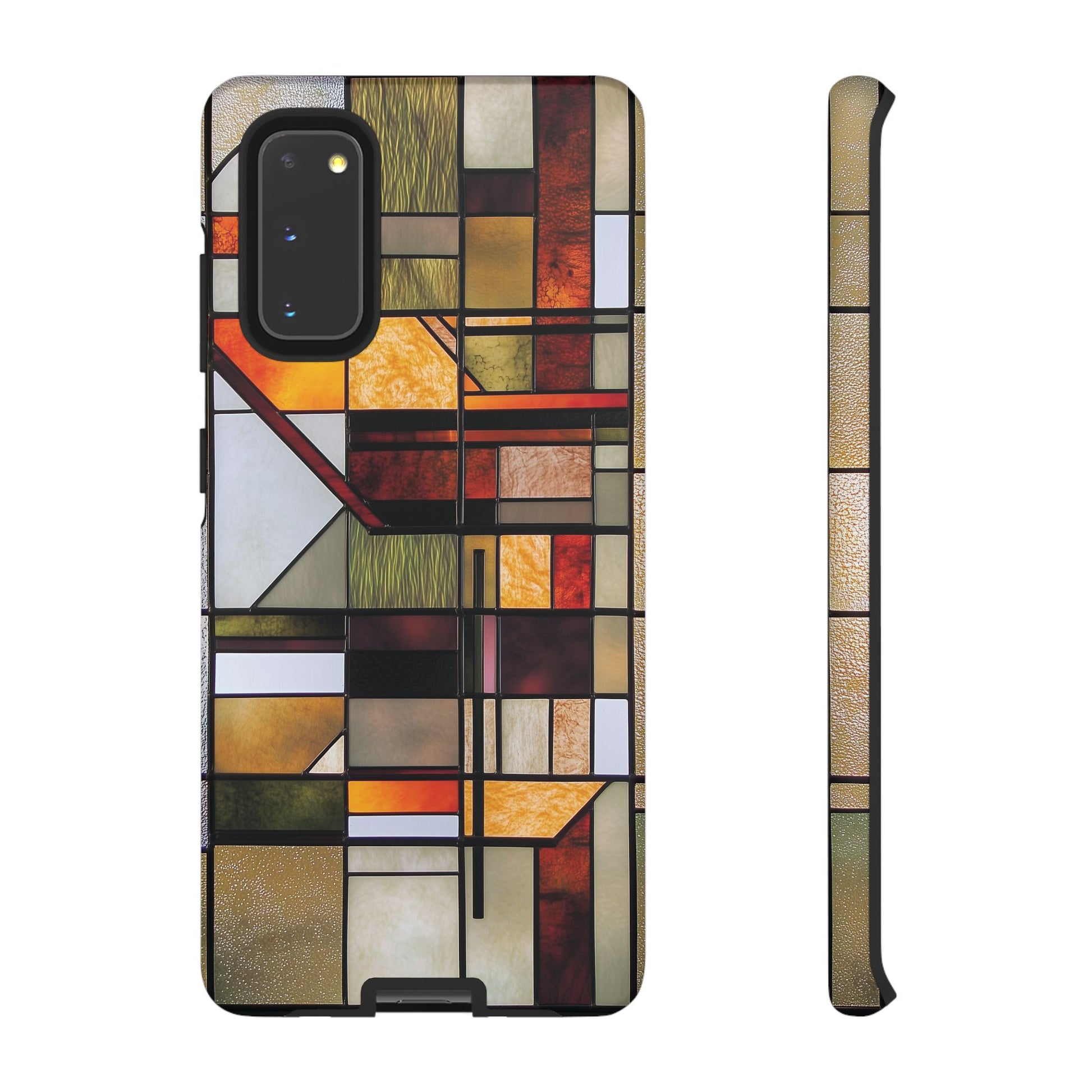 Stained Glass Phone Case Art Deco Frank Lloyd Wright Cottage Core Usonian Prairie Style Geometric Stylish  iPhone 14 15 16 Pro