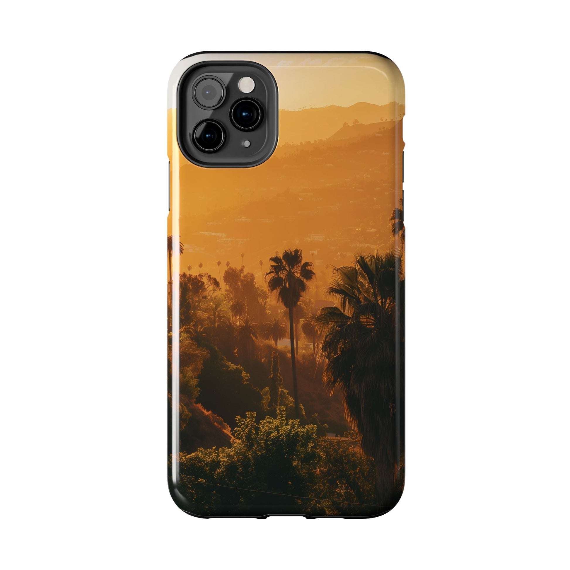 Los Angeles Sunset iPhone Case, Golden Hour Scenic View, Hollywood Hills Sunset Phone Case, Palm Trees Phone Case, iphone 15 pro max case