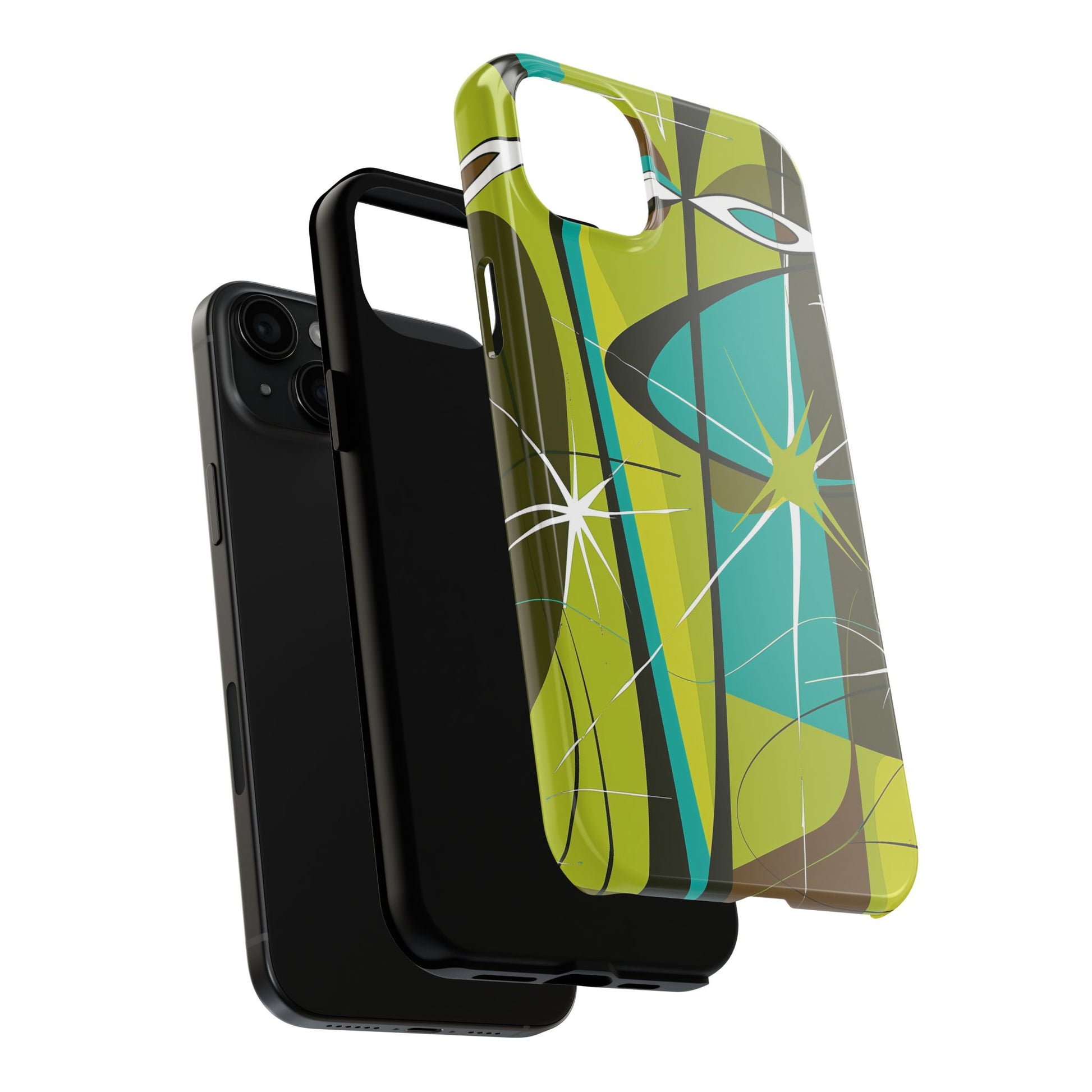 Mid Century Modern Star Design Phone Case, Earth Tone Colors, Retro Style Smartphone Cover, Vintage Phone Case, iPhone 14 Case, Apple iPhone