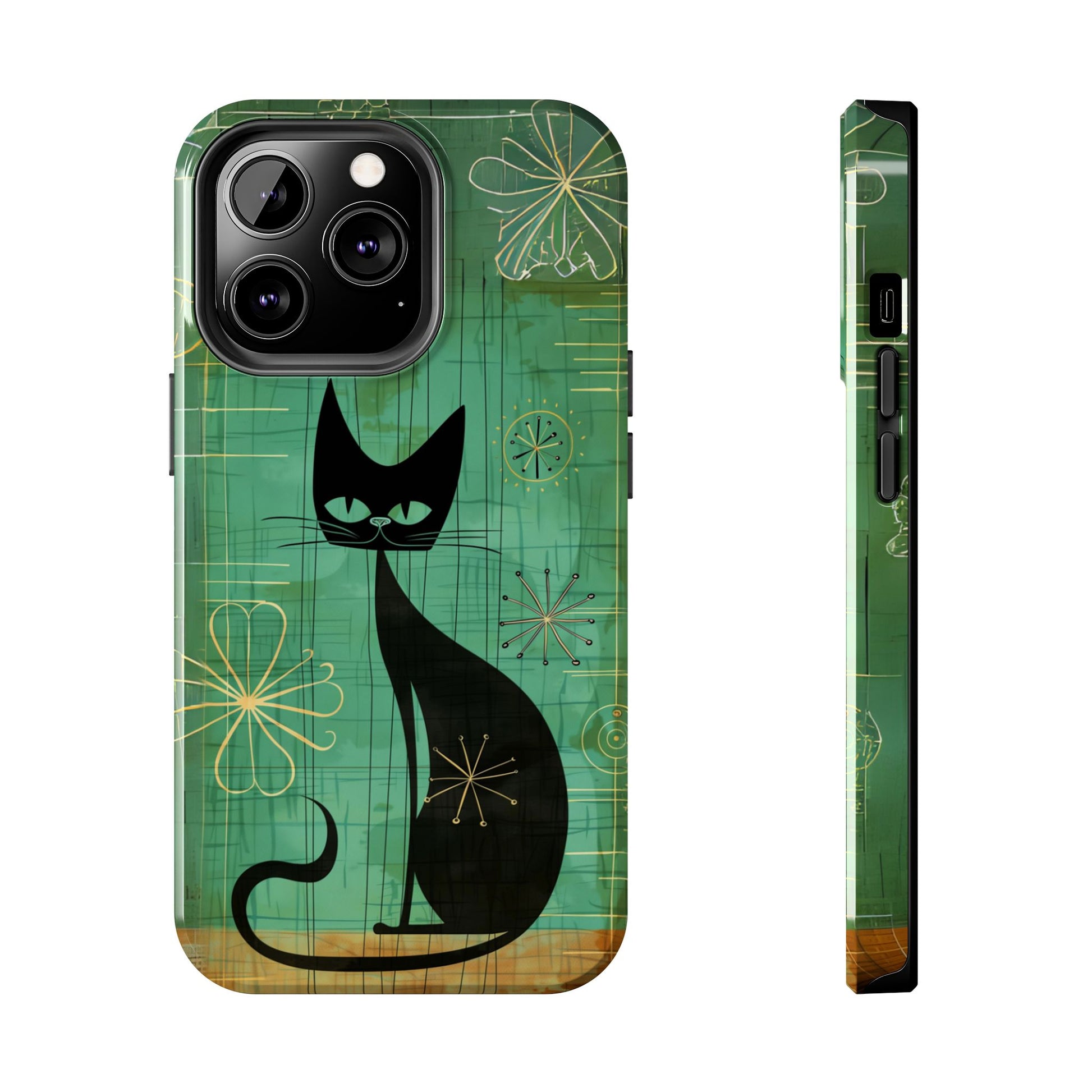 Mid-Century Modern Phone Case-Case, Mid Mod iPhone Case, Atomic Cats iPhone Case, Retro Chic Smartphone Cover, Unique Phone Case