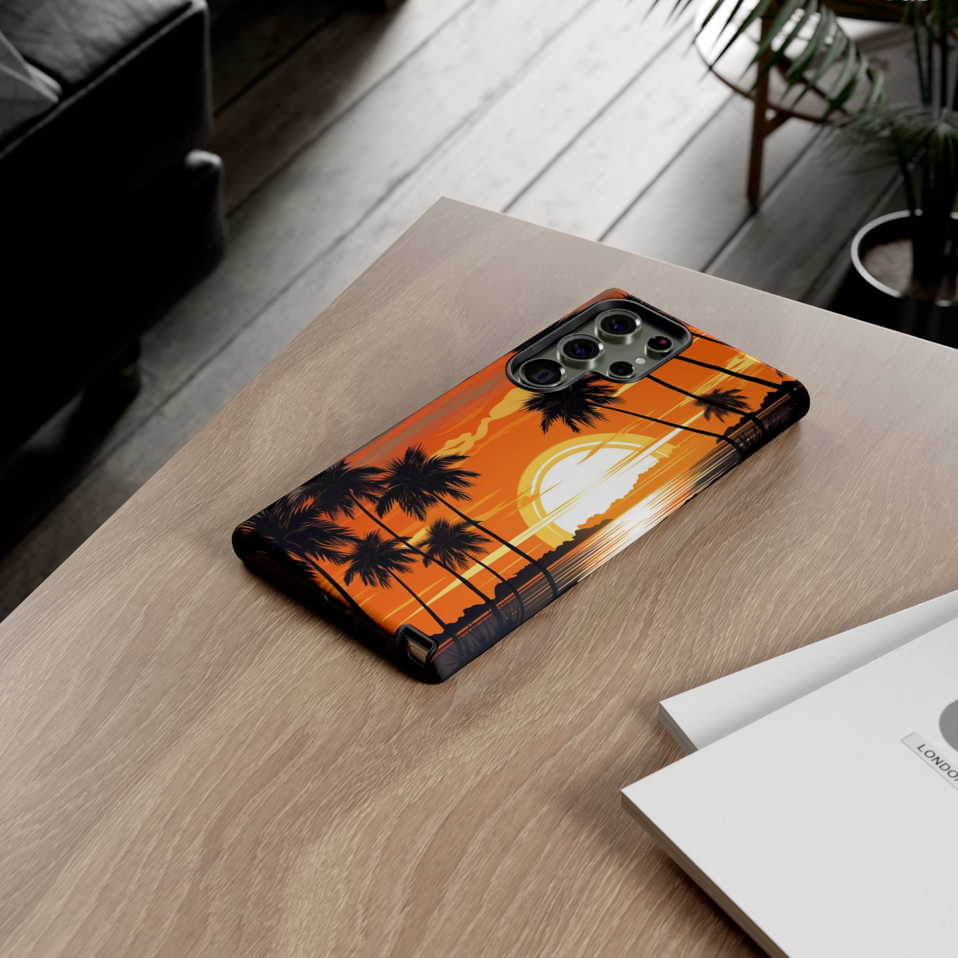 Sunset Palm Trees Tough Phone Cases for iPhone and Android