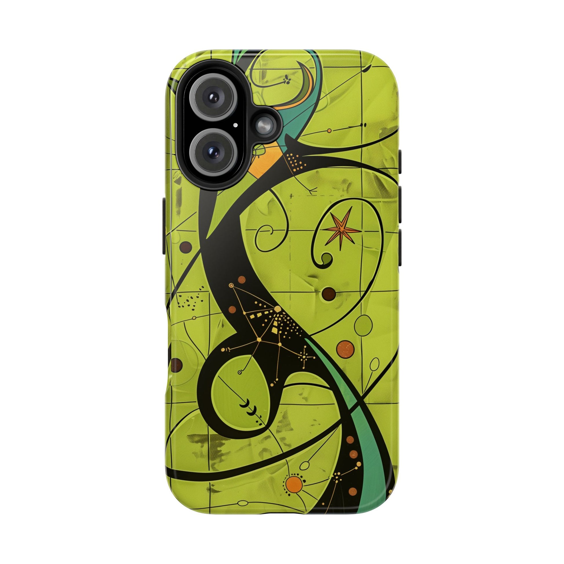 Mid Century Modern Star Design Phone Case, Earth Tone Colors, Retro Style Smartphone Cover, Vintage Phone Case, iPhone 14 Case, Apple iPhone