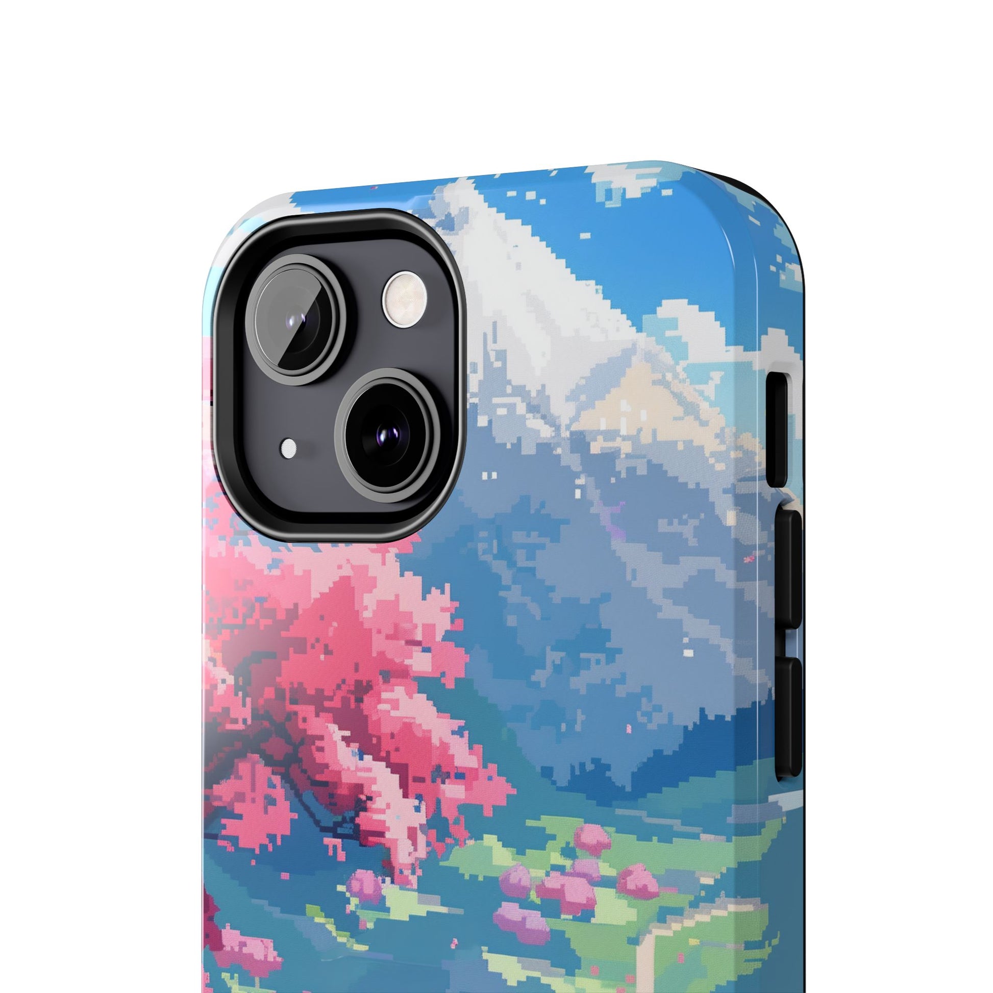 Pixel Art Video Game Landscapes Phone Case, Retro Gaming Pixelated Design, Geeky Gamer Phone Cover, Unique Video Game Art Accessories