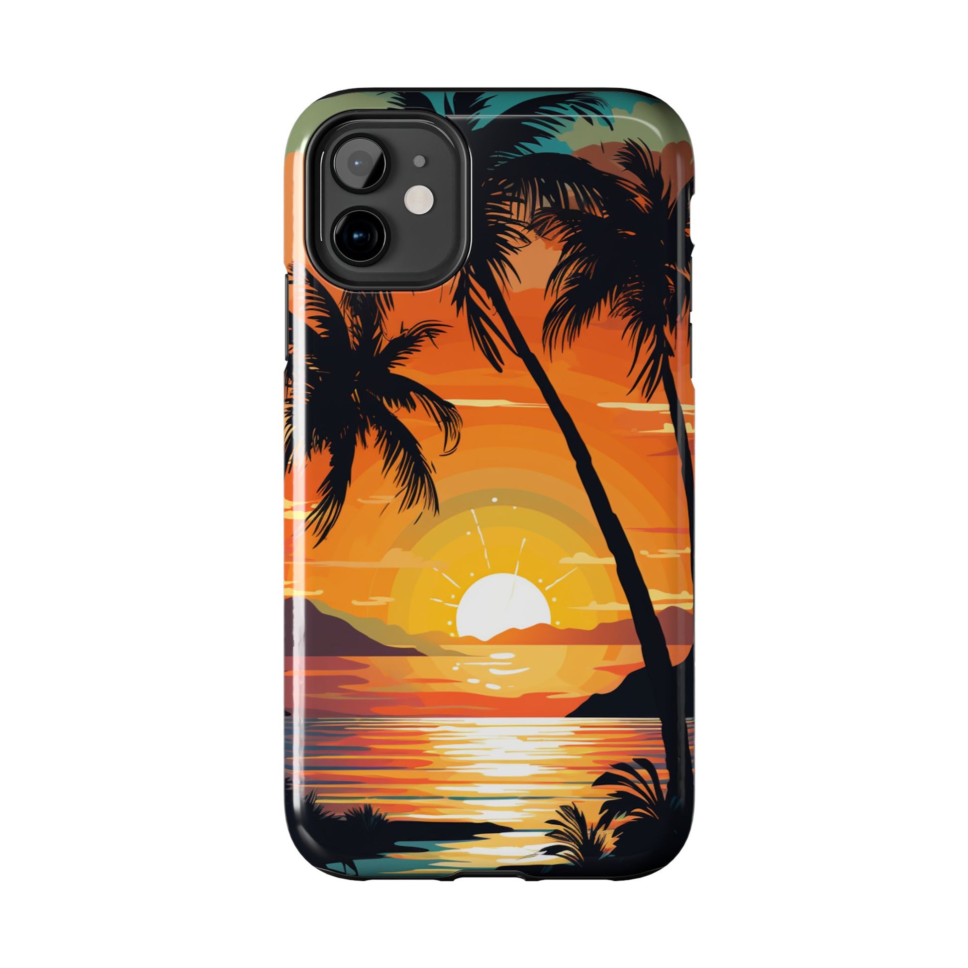 Palm Trees and Sunsets Tough iPhone Cases