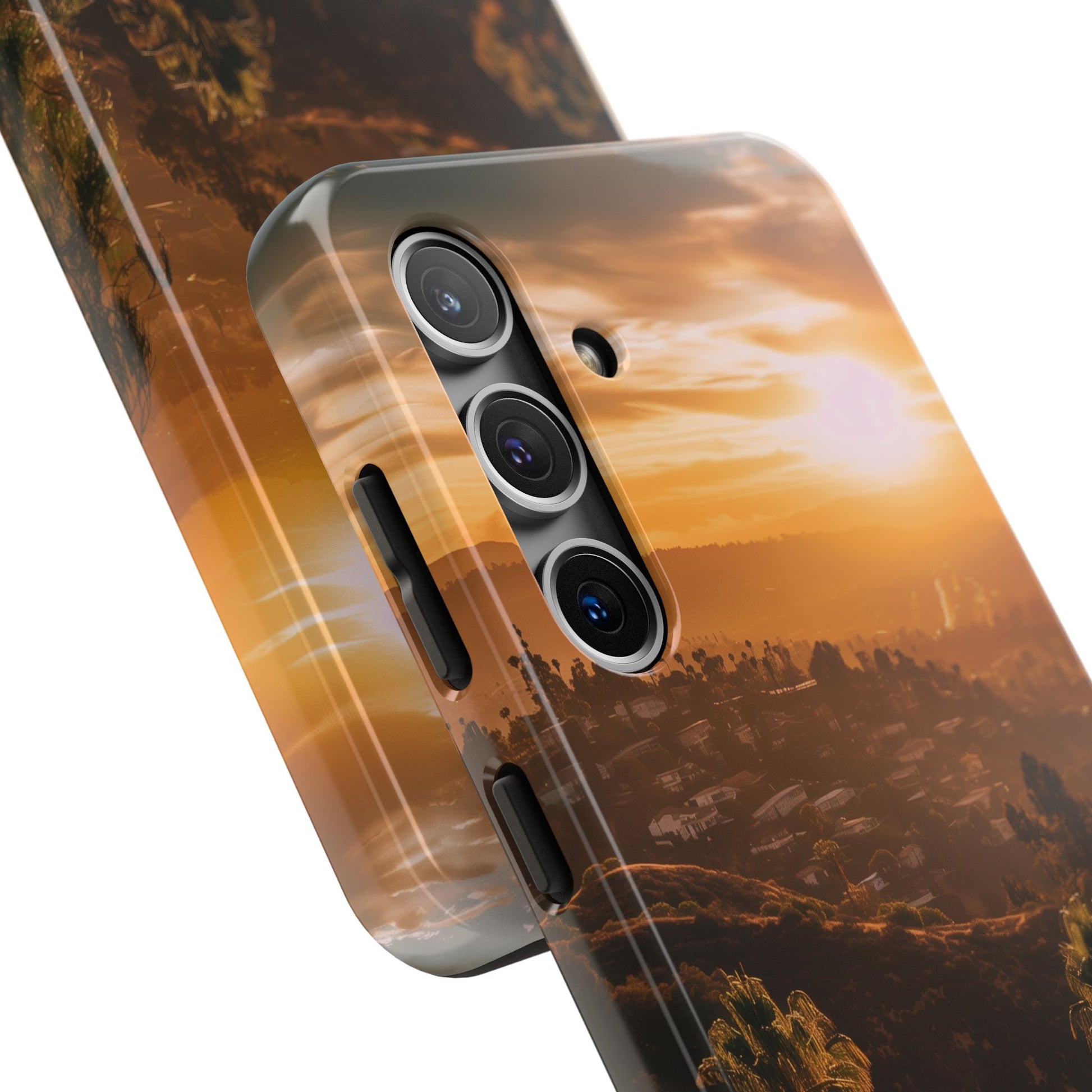 Los Angeles Sunset iPhone Case, Golden Hour Scenic View, Hollywood Hills Sunset Phone Case, Palm Trees Phone Case, iphone 15 pro max case