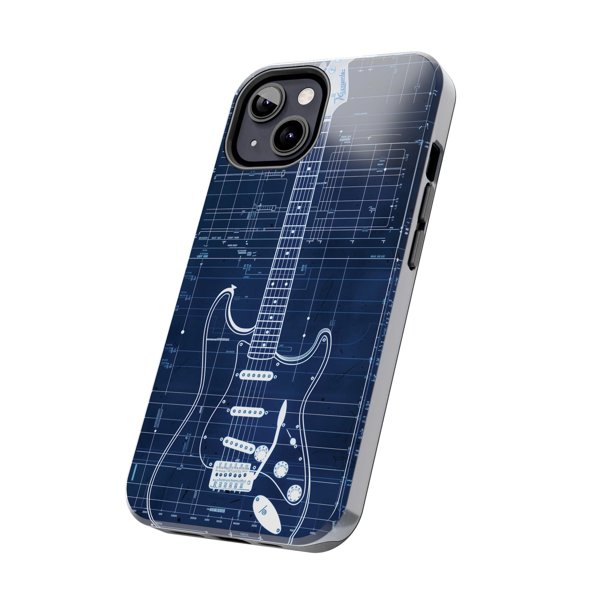 Guitar Phone Case, Guitar Blueprint iPhone Cover, Vintage Guitar Design, Custom iPhone Covers, Rock Music Phone Accessories, Musician Gift