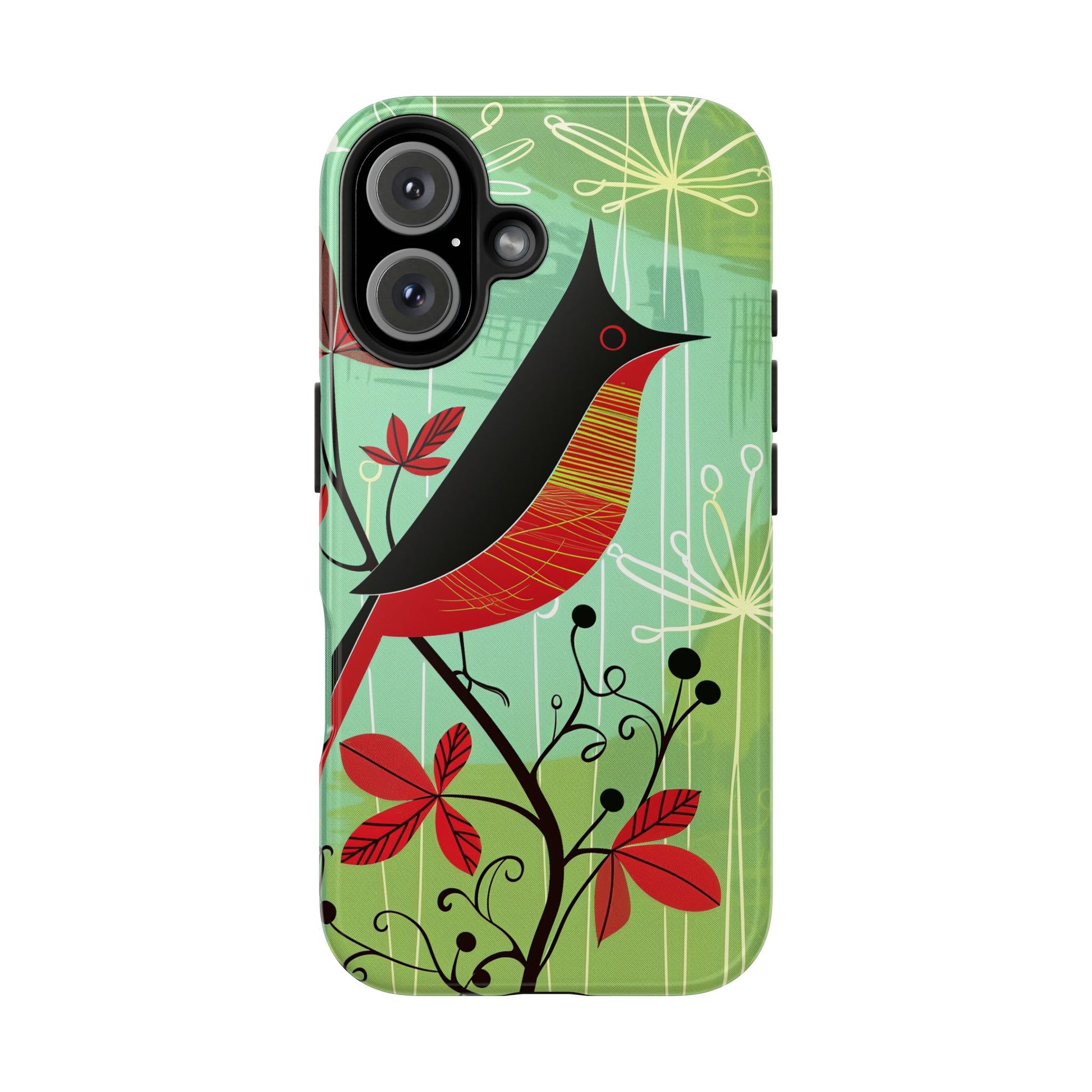 Mid Century Modern Animal Phone Case, Atomic Birds, Bird Iphone Case,Earth Tone Colors, Retro Style Smartphone Cover, iphone 14 Case, Apple