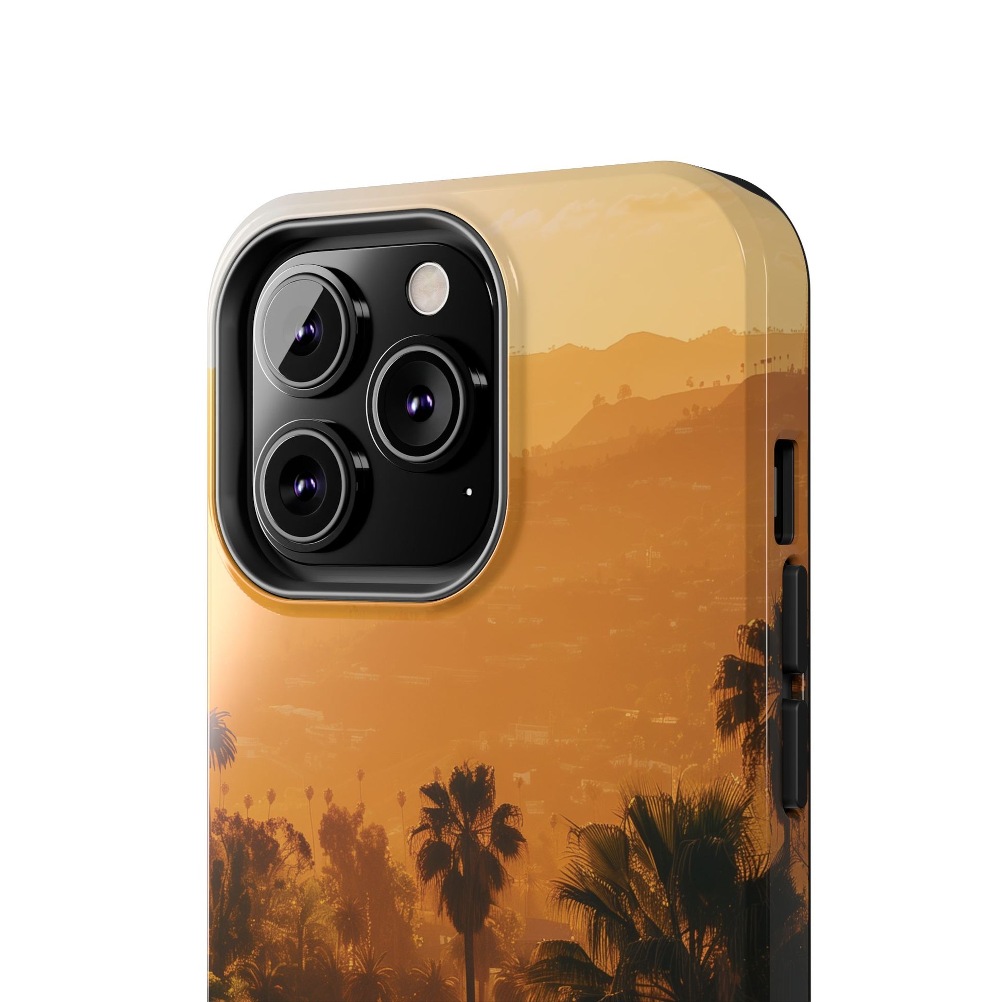 Los Angeles Sunset iPhone Case, Golden Hour Scenic View, Hollywood Hills Sunset Phone Case, Palm Trees Phone Case, iphone 15 pro max case