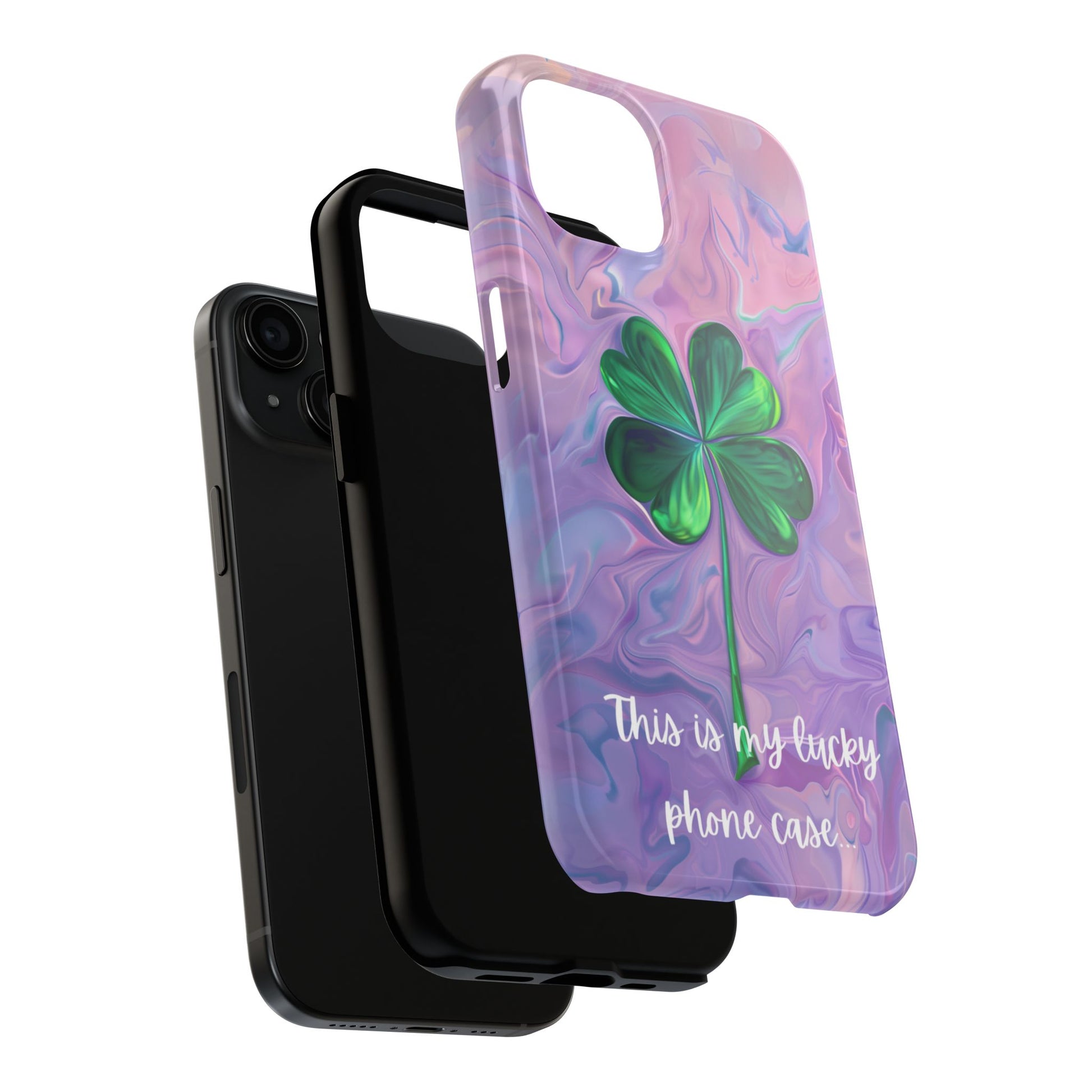 St Patrick's Day Lucky Phone Case Four Leaf Clover Durable Phone Case Good Luck Charm Protective iPhone 13 14 15 16 Pro Max Plus Galaxy