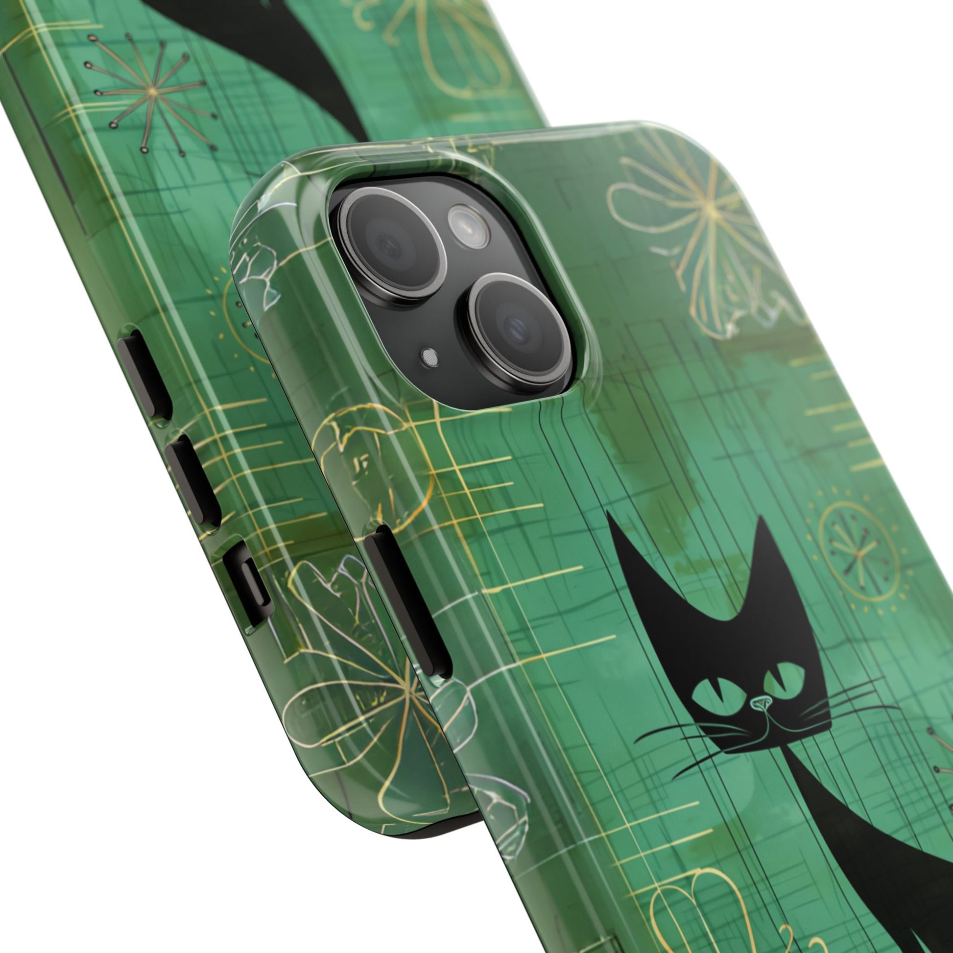 Mid-Century Modern Phone Case-Case, Mid Mod iPhone Case, Atomic Cats iPhone Case, Retro Chic Smartphone Cover, Unique Phone Case