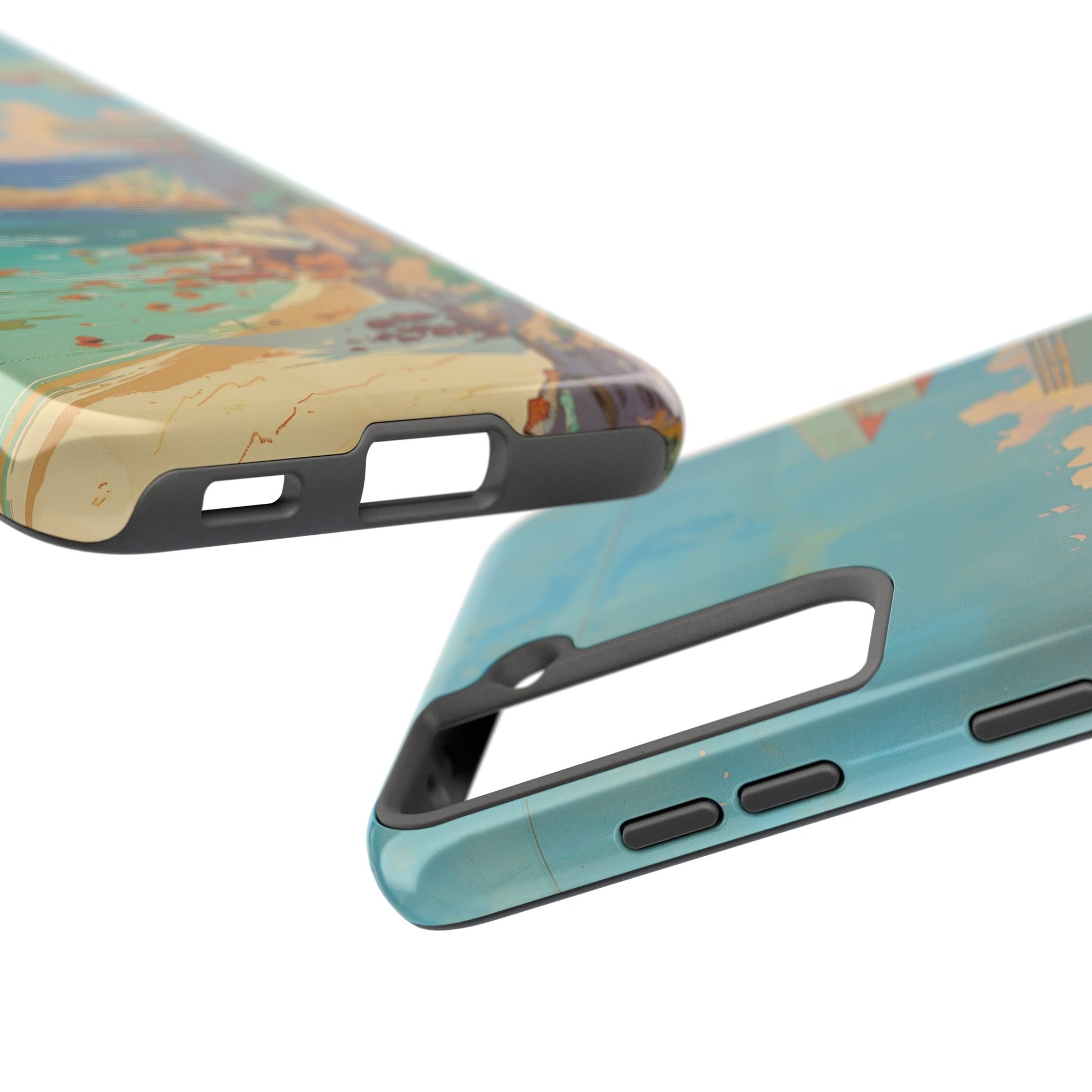 Retro Beach Scene Phone Case, Vintage Tropical Ocean iPhone Case, Summer Beach Phone Cover for iPhone, iphone 15 pro max