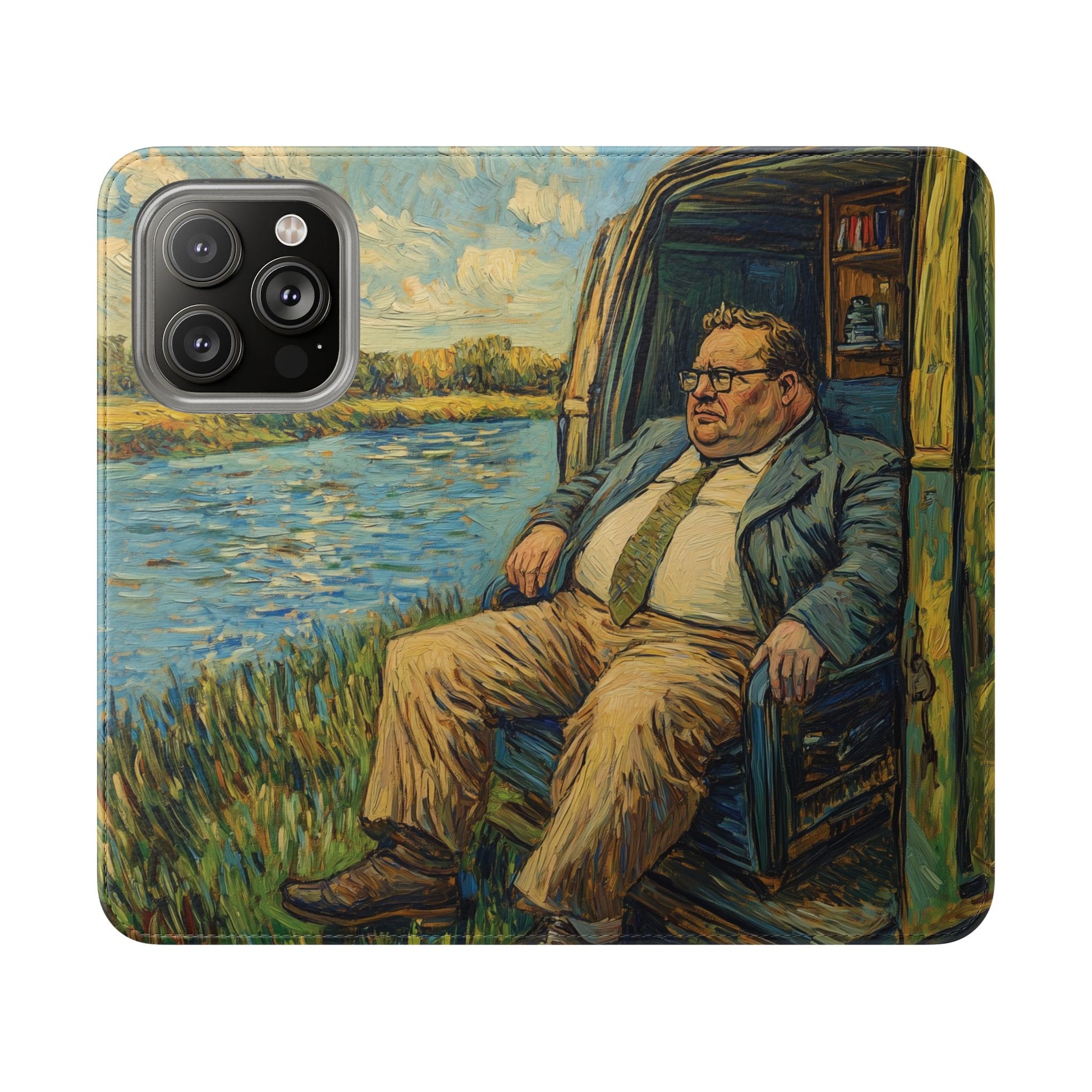 Flip Phone Case Painting A Van Gogh Down by the River iPhone 16 Pro Max  Galaxy