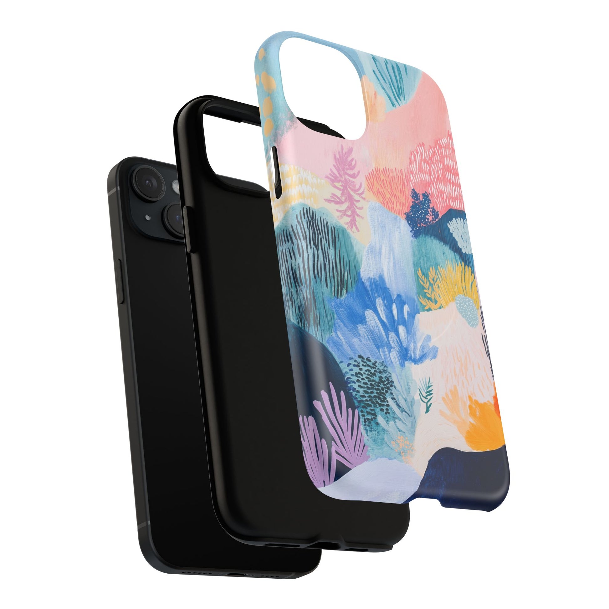 Cottagecore Coral Reef Pastel Abstract Art Magsafe Field Landscape  Floral Nature Hand Painted Artistic iPhone 14 15 16 Pro Max Plus