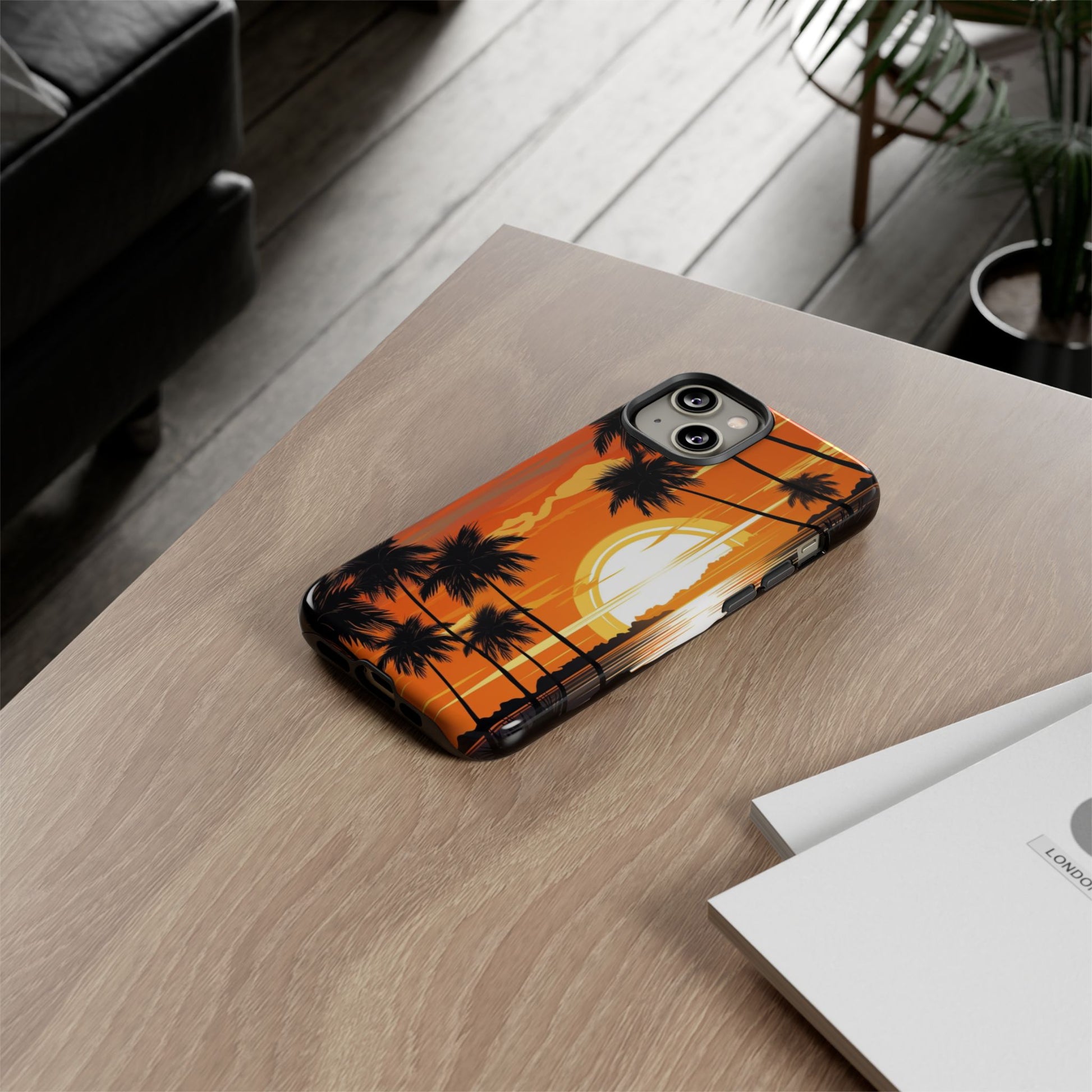 Sunset Palm Trees Tough Phone Cases for iPhone and Android