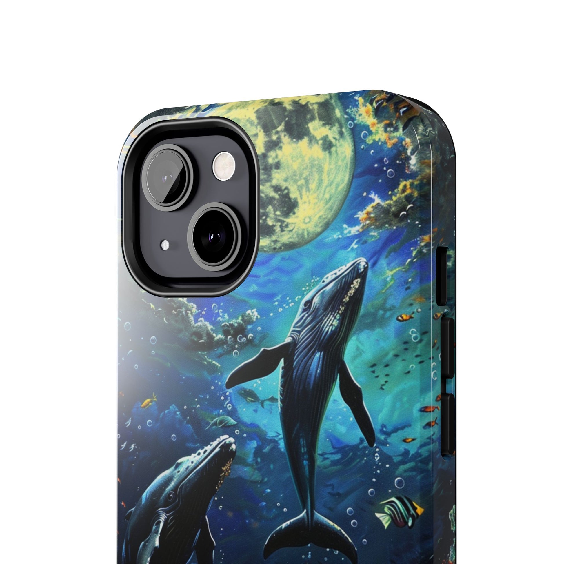 Moonlit Whales Underwater Phone Case - Durable and Stunning Protective Cover