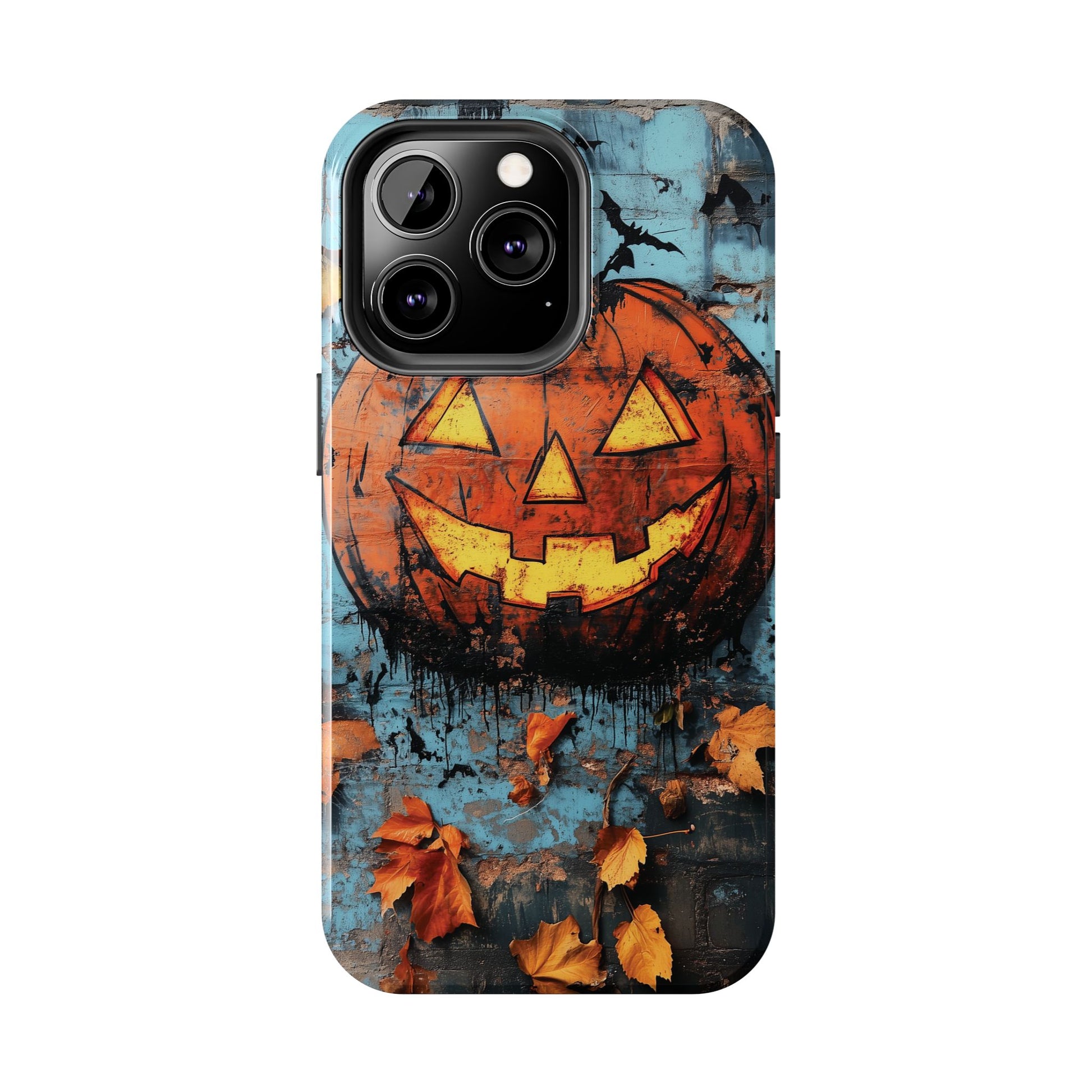 Autumn Artistic Halloween Fall Pumpkin Jack Wall Gothic Dark Academia Street Art Urban Graffiti Phone Case Street iPhone 15 Pro Max Samsung