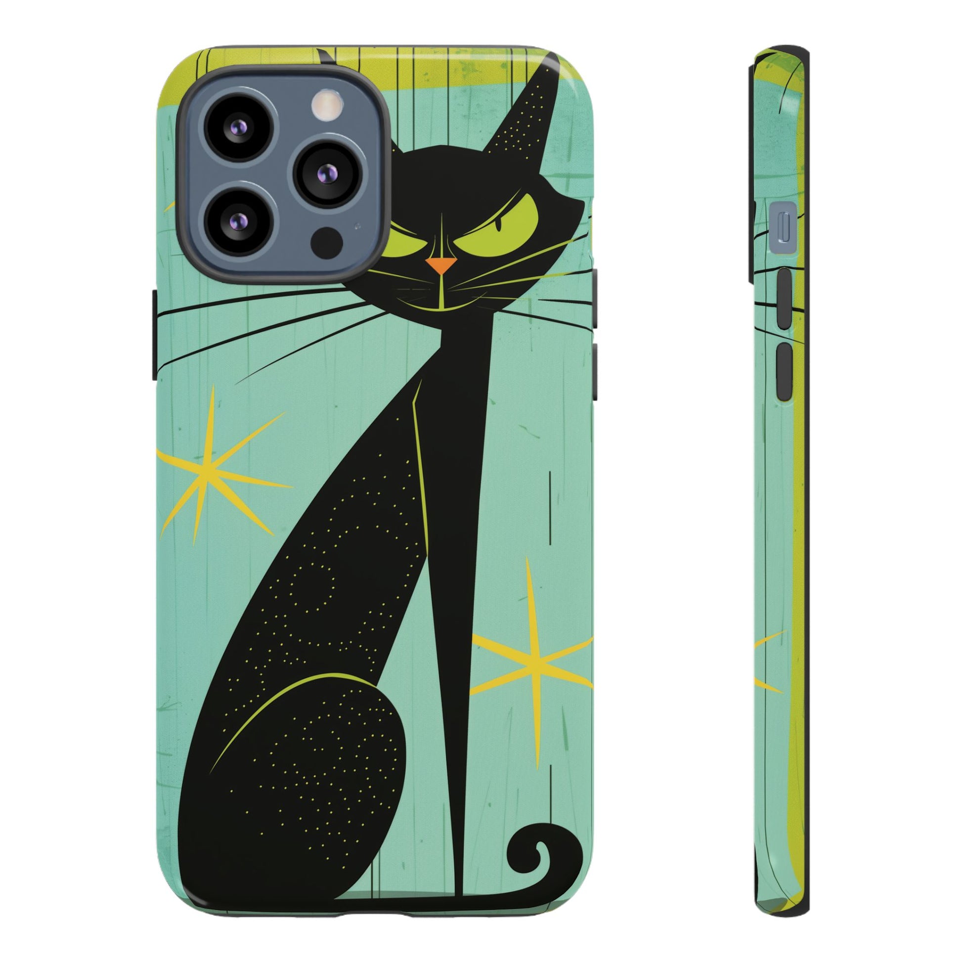 Mid-Century Modern Phone Case, Mid Mod Android Case, Atomic Cats Android Case, Retro Chic Smartphone Cover, Unique Artistic Phone Accessory