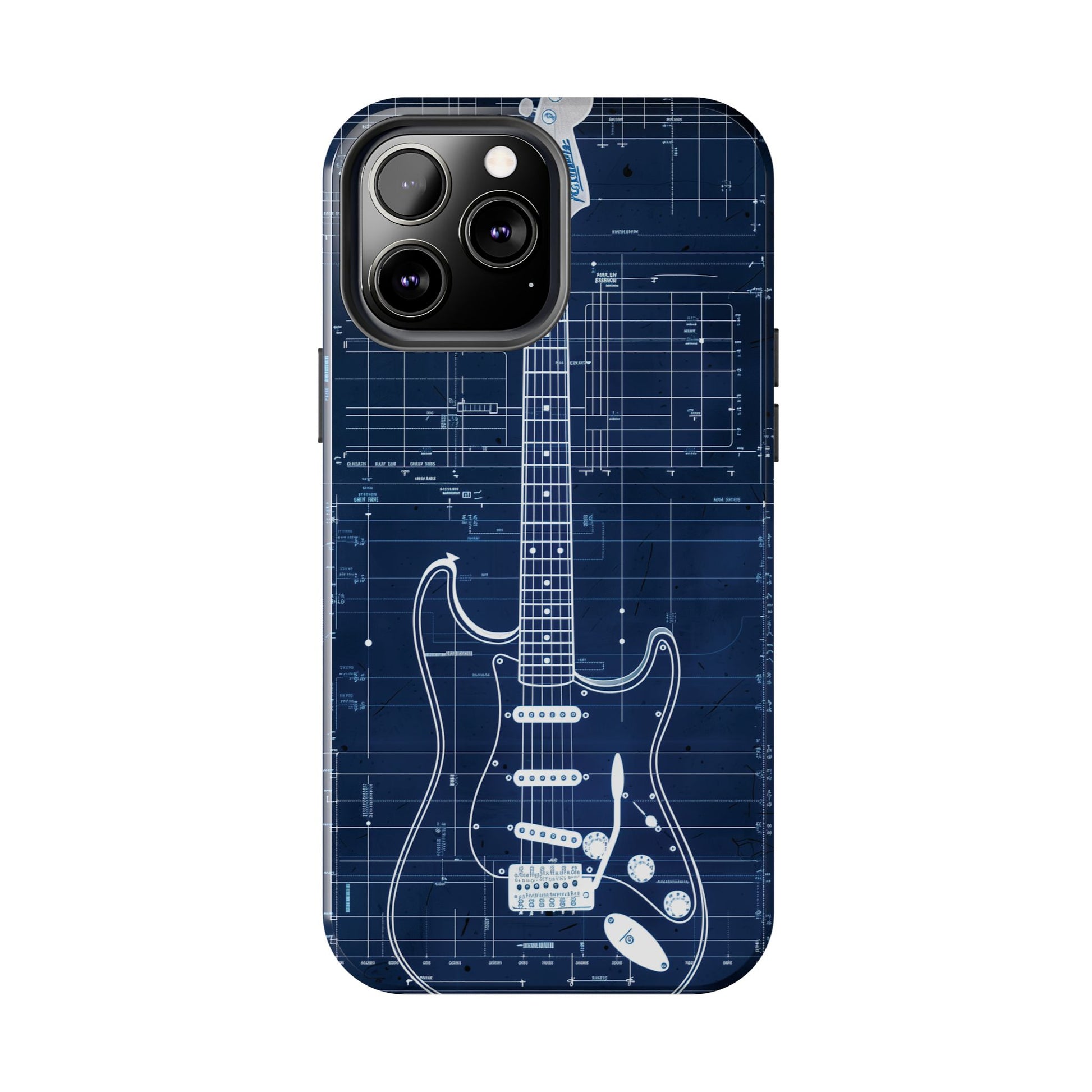 Guitar Phone Case, Guitar Blueprint iPhone Cover, Vintage Guitar Design, Custom iPhone Covers, Rock Music Phone Accessories, Musician Gift