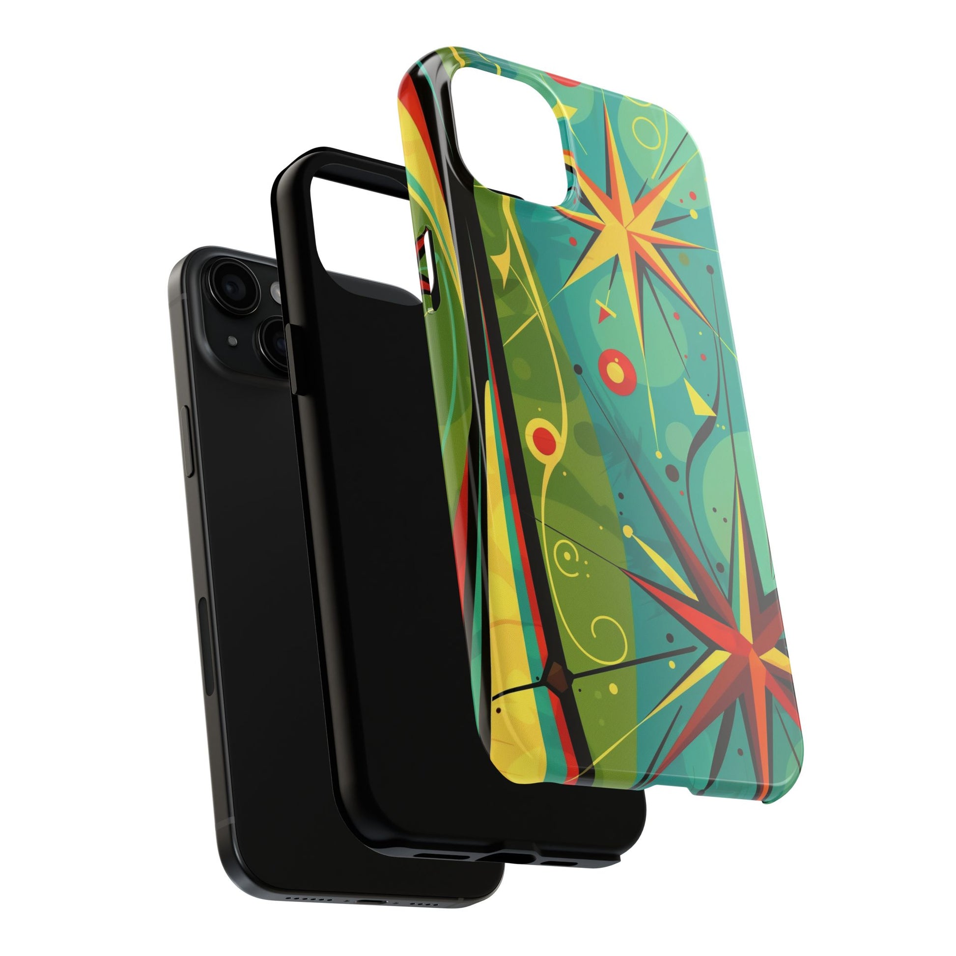 Mid Century Modern Star Design Phone Case, Earth Tone Colors, Retro Style Smartphone Cover, Vintage Phone Case, iPhone 14 Case, Apple iPhone