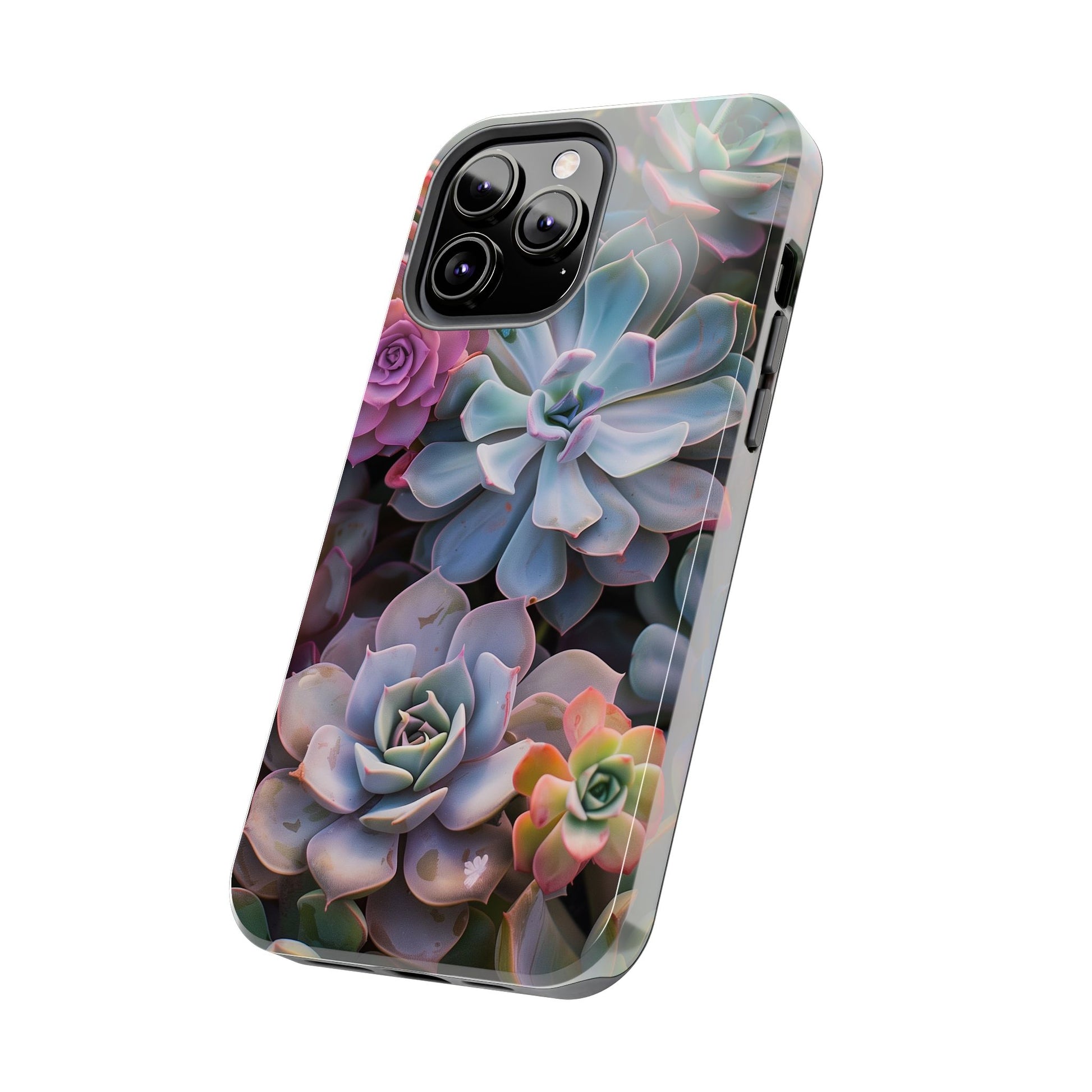 Pastel Succulent Flower Design Durable Phone Case - Tough Protection for iPhones