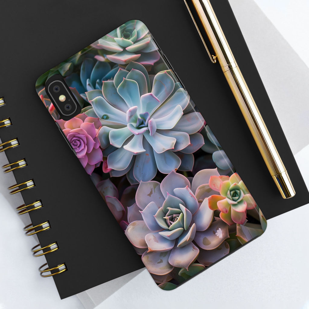 Pastel Succulent Flower Design Durable Phone Case - Tough Protection for iPhones