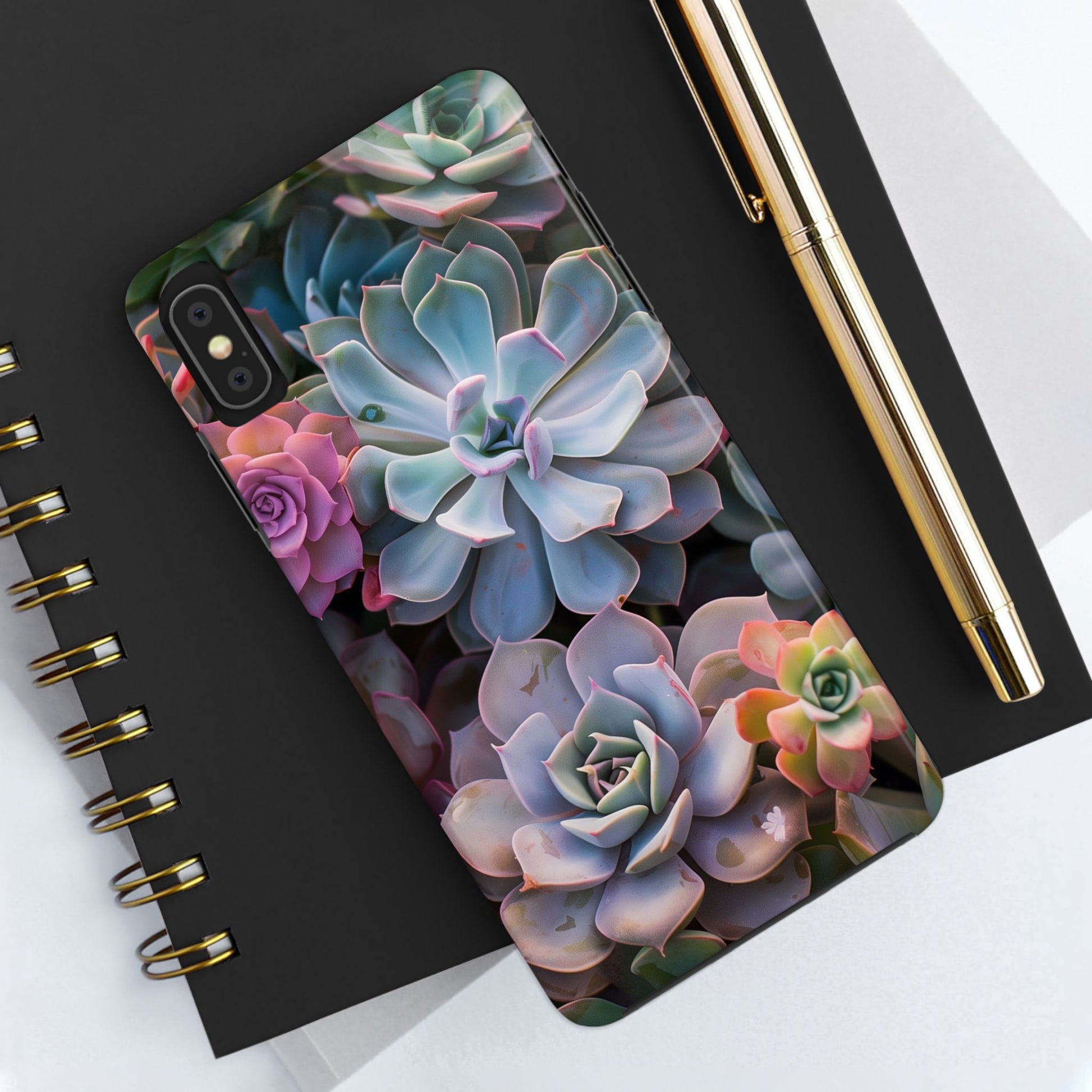 Pastel Succulent Flower Design Durable Phone Case - Tough Protection for iPhones