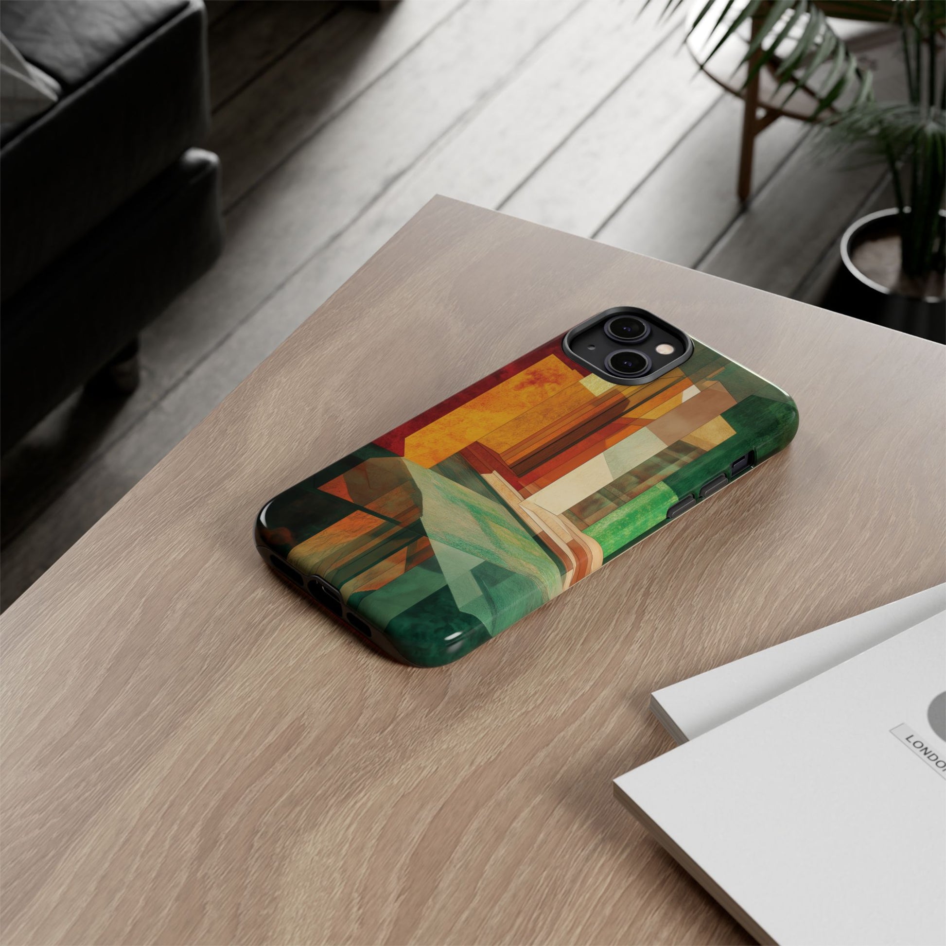 Art Deco Frank Lloyd Wright Inspired Usonian Phone Case Geometric Stained Glass Art Deco Marble Gold 13 14 15 16 iPhone Pro Max Galaxy Pixel