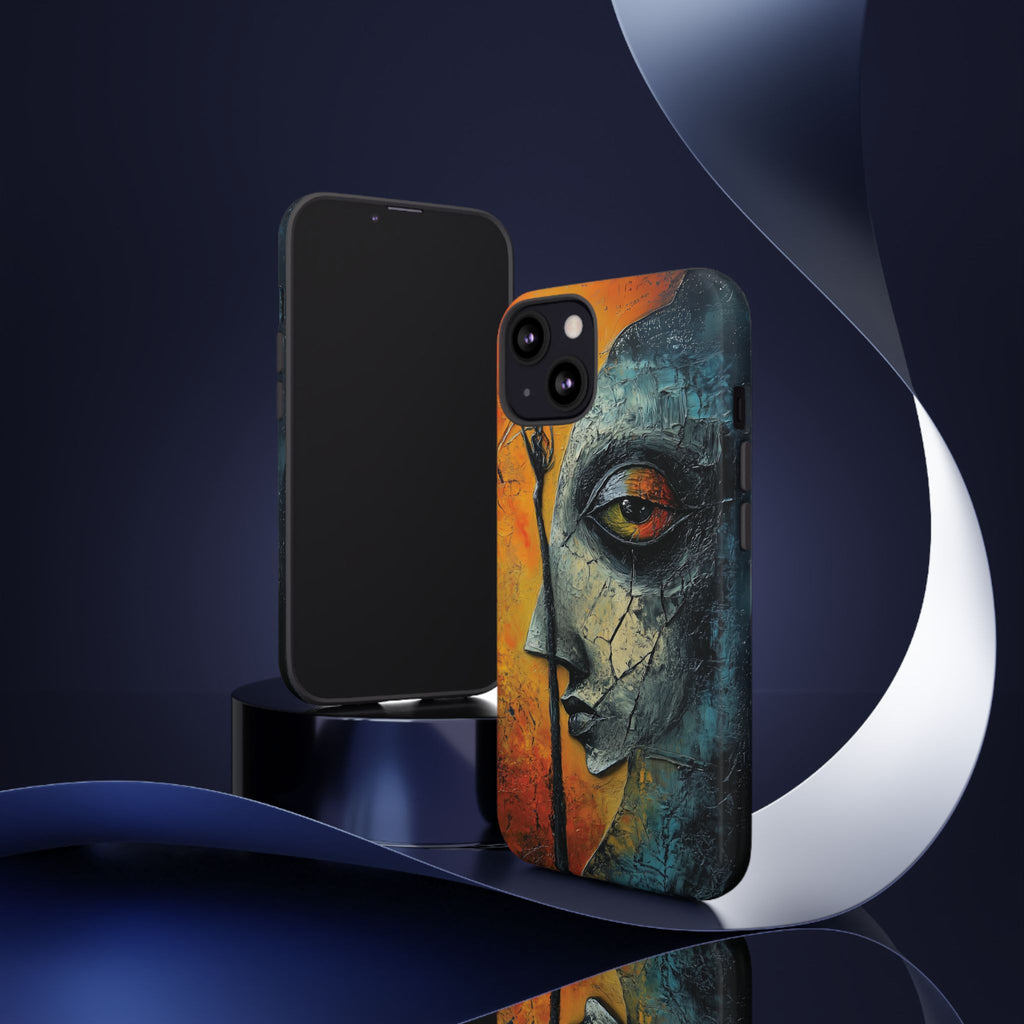 Surrealist Art Phone Case Salvador Dali Style Face Tough Case Unique Artistic 3D Textured Look Surrealism Gift Art iPhone 13 14 15 16