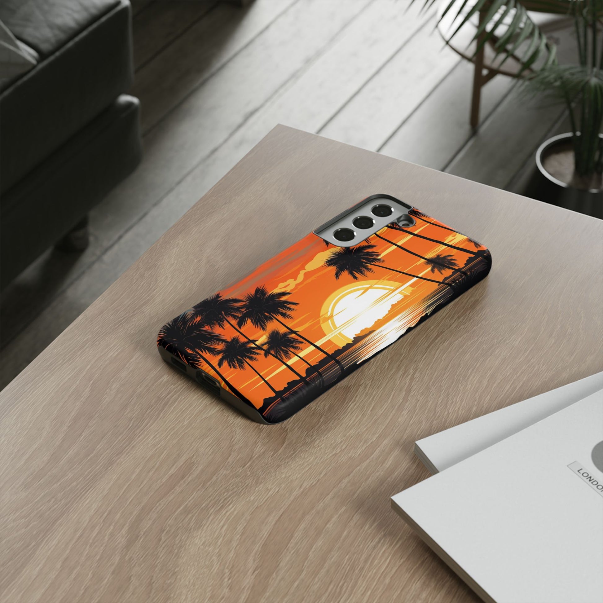 Sunset Palm Trees Tough Phone Cases for iPhone and Android