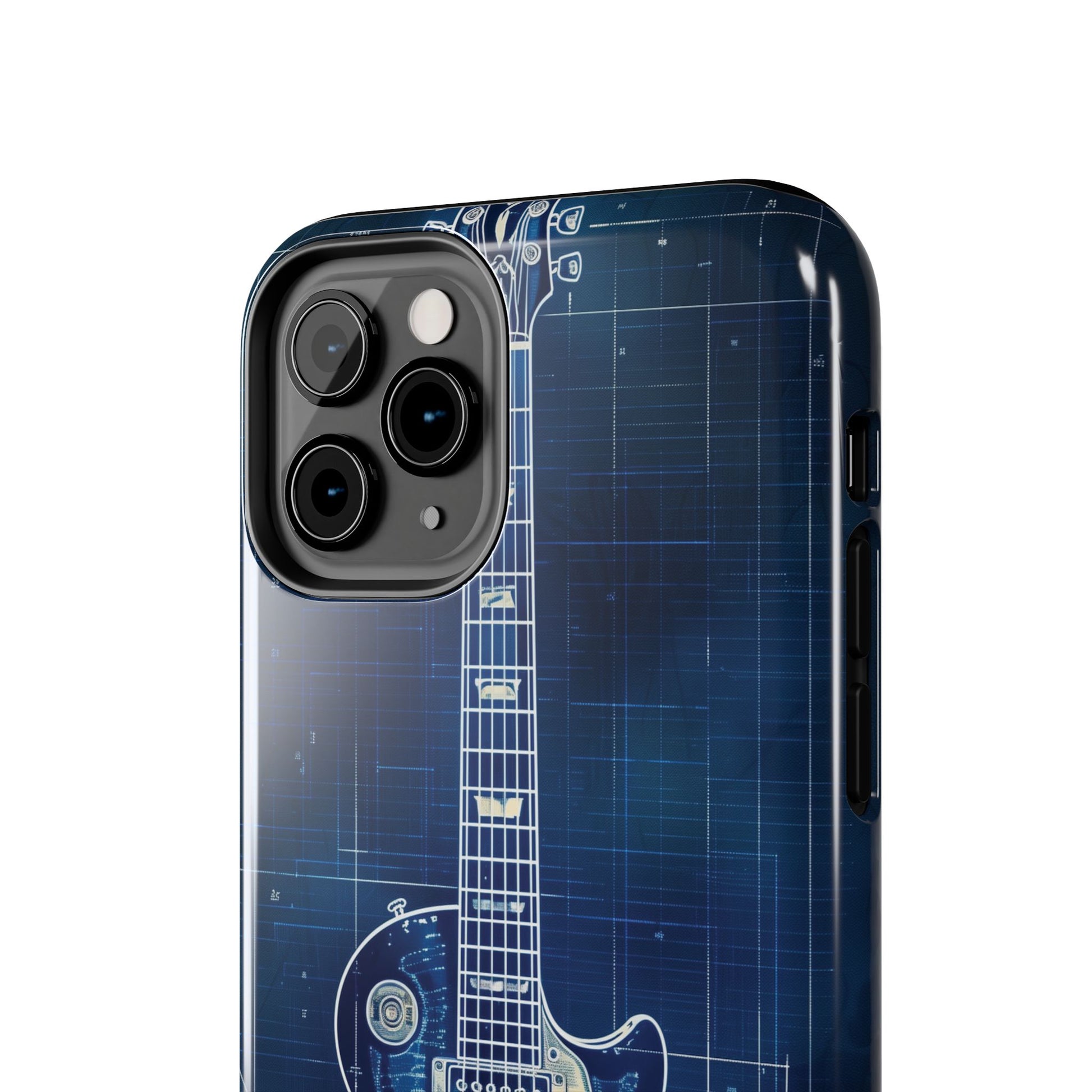 Guitar Phone Case, Guitar Blueprint iPhone Cover, Vintage Guitar Design, Custom iPhone Covers, Rock Music Phone Accessories, Musician Gift