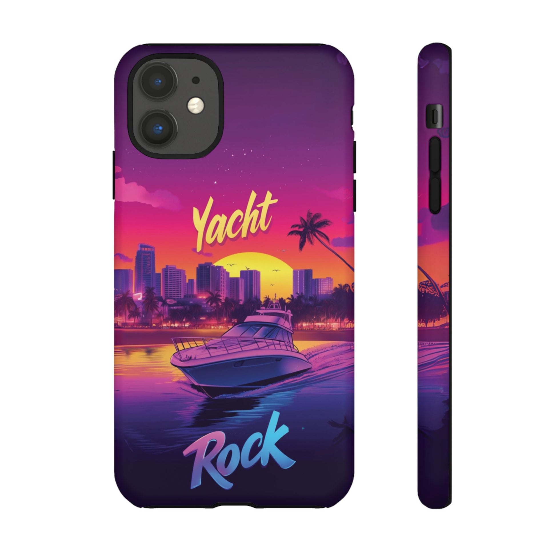 Yacht Rock Custom Phone Case iPhone 13 14 15 16 Pro Max Sunset Cruise Harbor Miami Vice Yacht Rock Gift Boating Captain South Beach Surfing