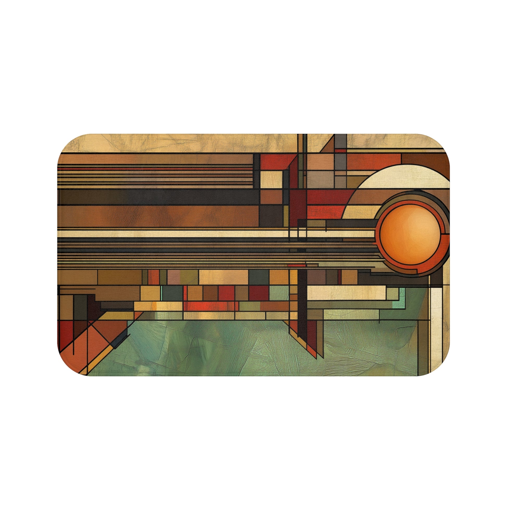 Art Deco Shower Mat Bathroom Decor Lloyd Wright Inspired Usonian