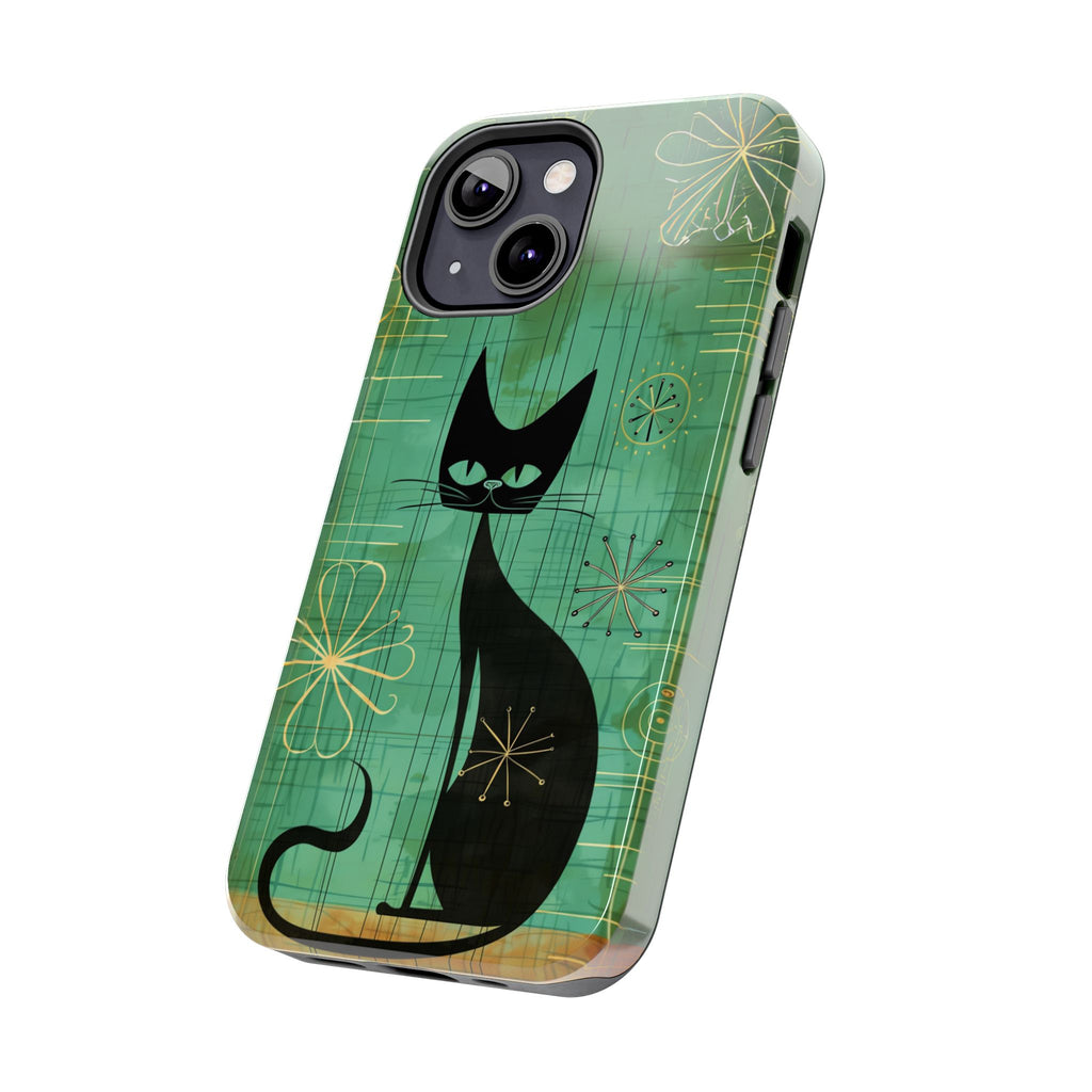 Mid-Century Modern Phone Case-Case, Mid Mod iPhone Case, Atomic Cats iPhone Case, Retro Chic Smartphone Cover, Unique Phone Case