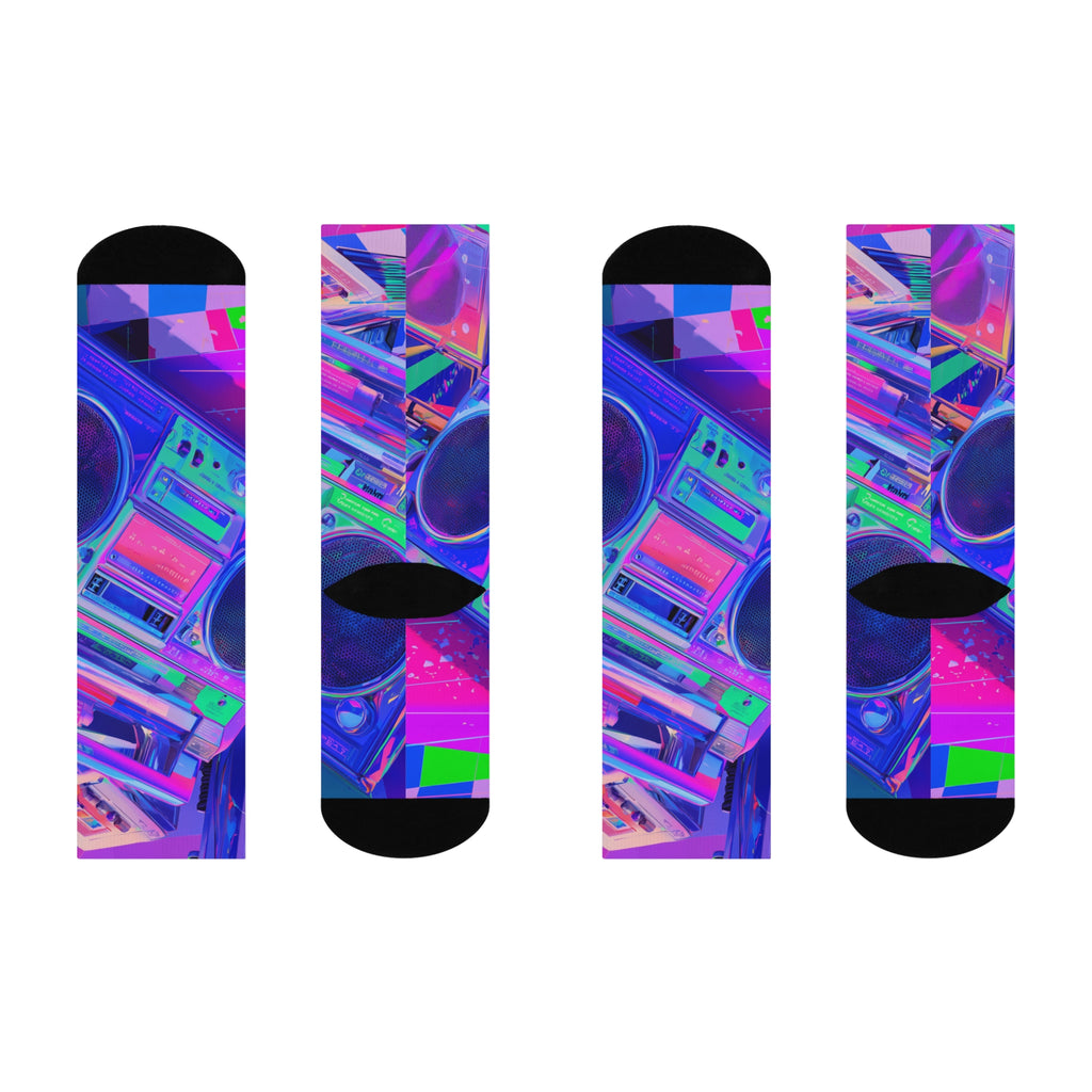 Neon Boom Box Socks Unisex One size Fits All