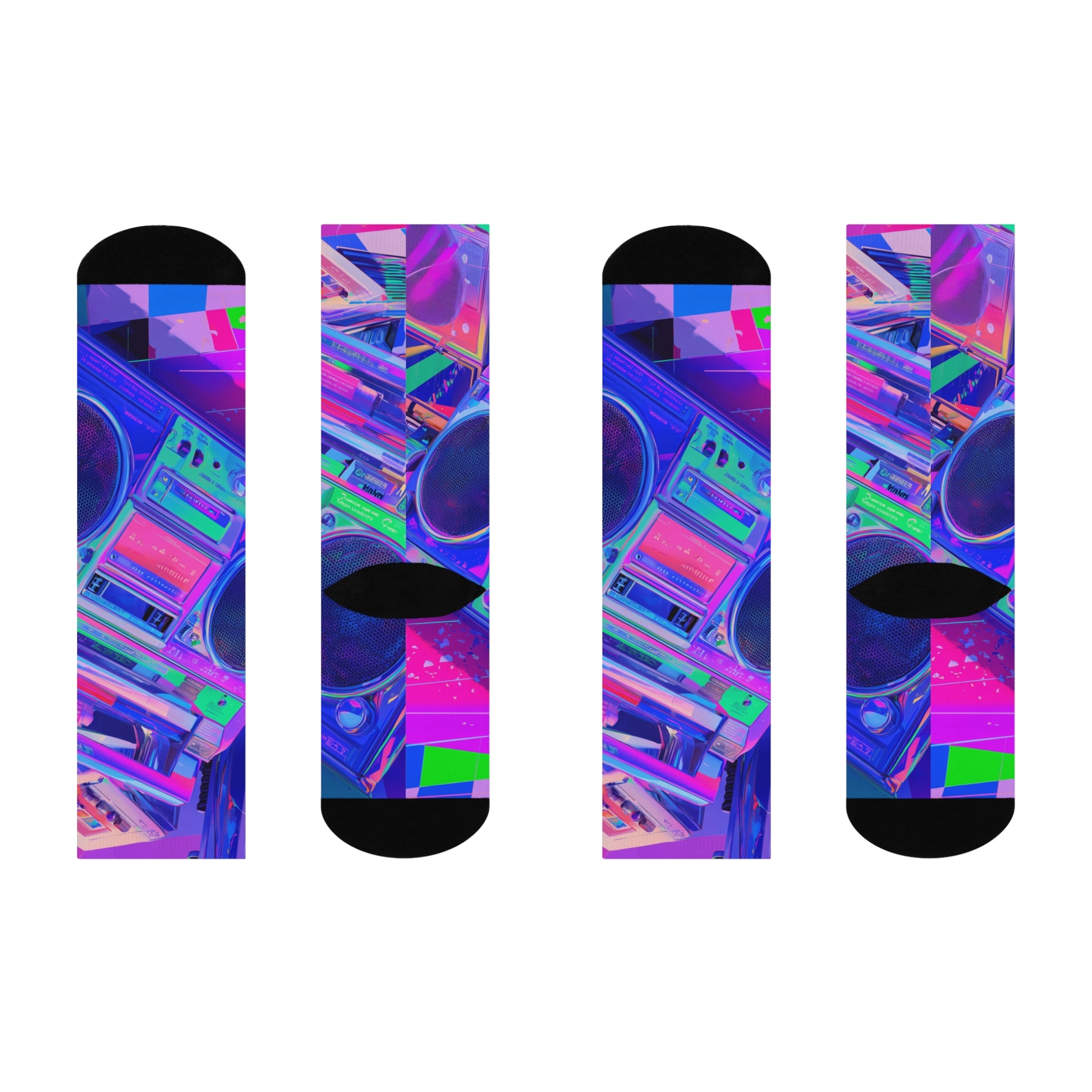Neon Boom Box Socks Unisex One size Fits All