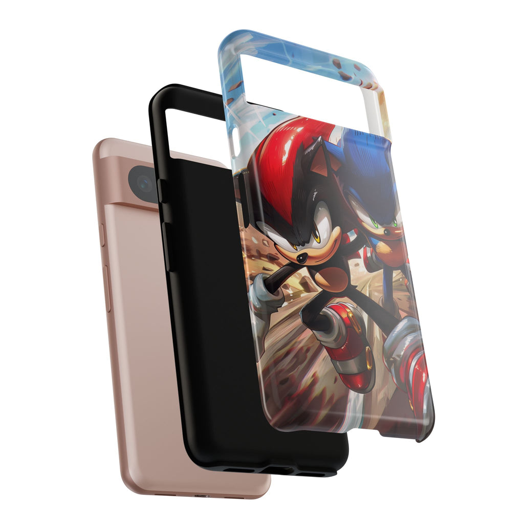 Sonic and Shadow Phone Case, Sonic and Shadow, Tough Android Case, Fun Video Game Phone Case, Retro Game Case, SEGA Video Game Android Case