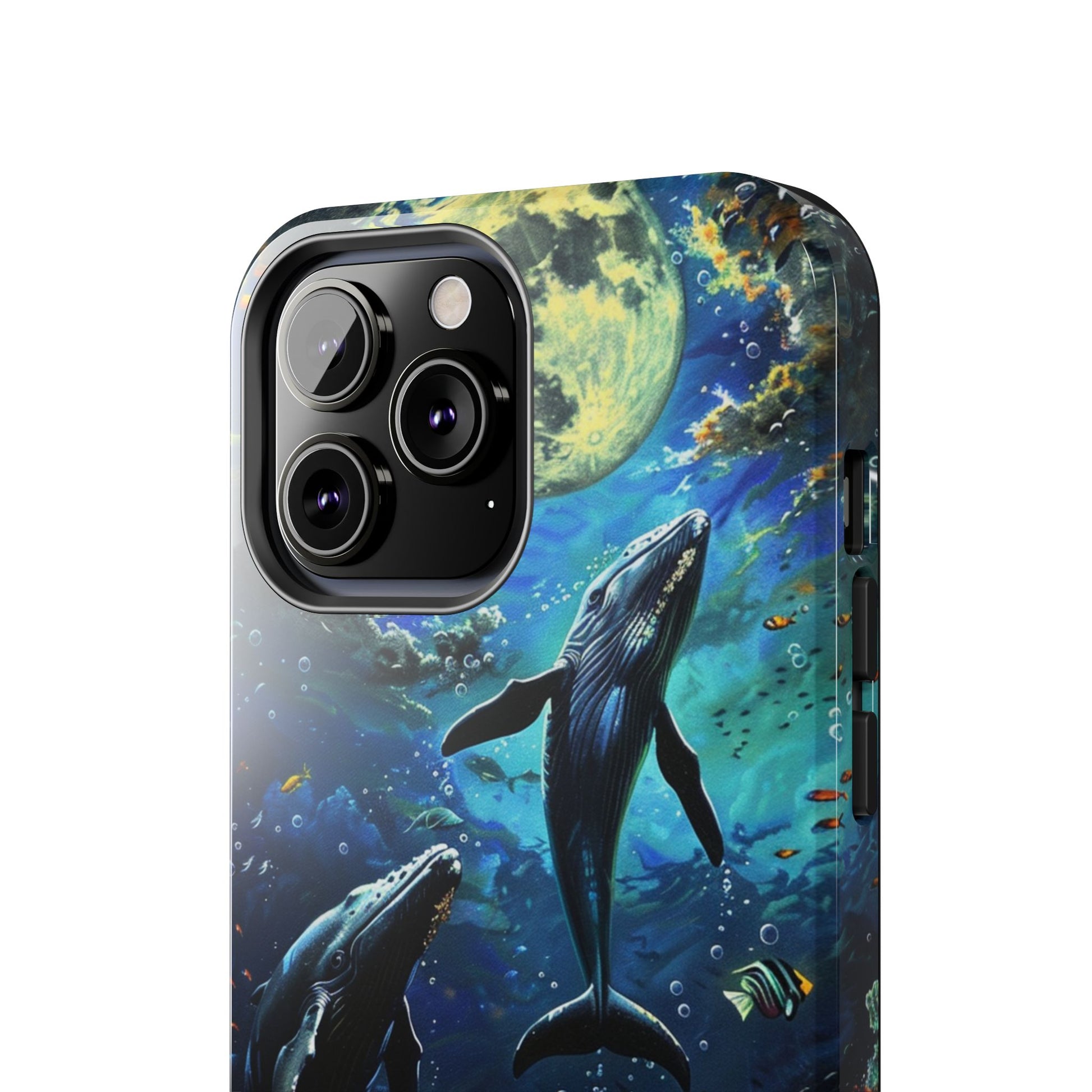 Moonlit Whales Underwater Phone Case - Durable and Stunning Protective Cover