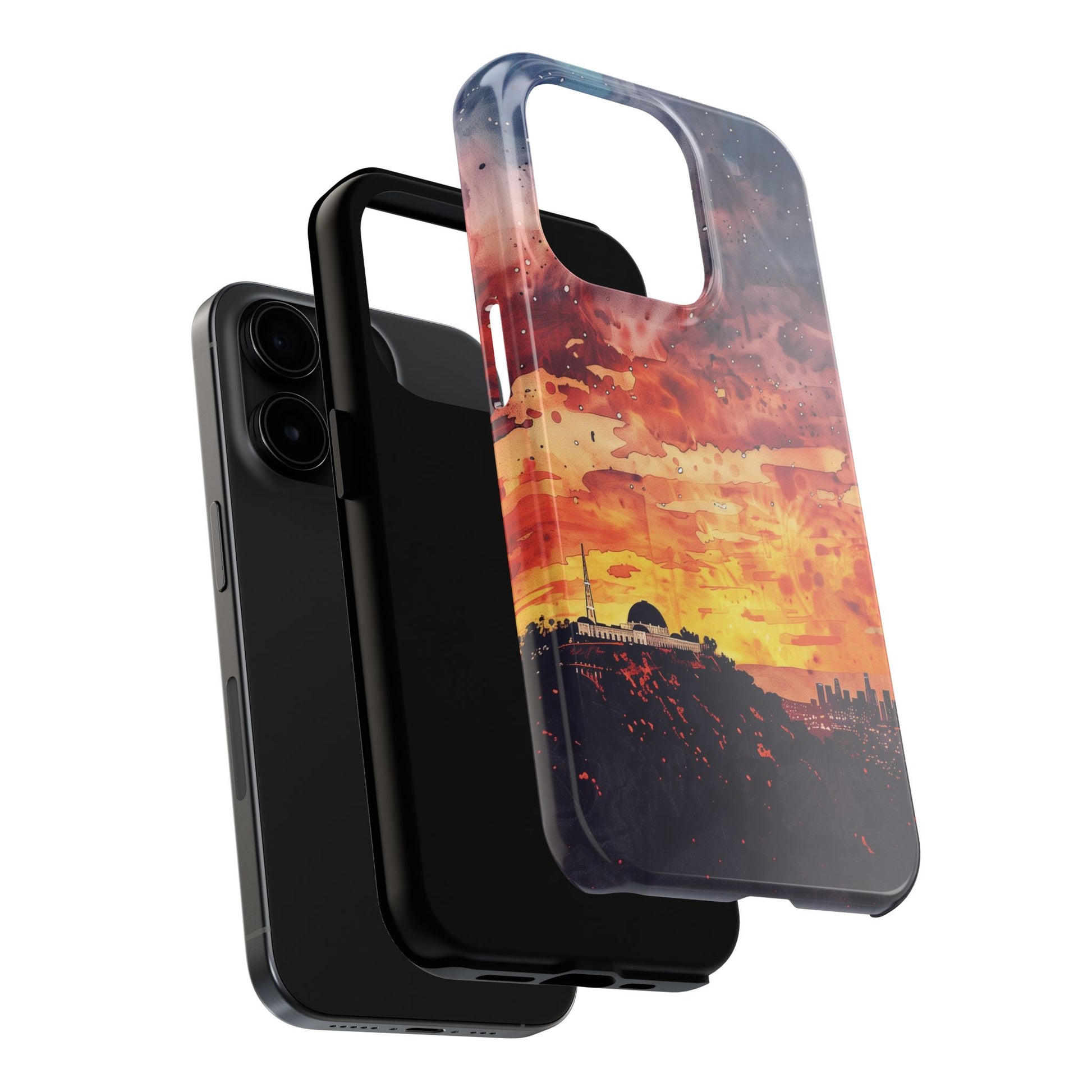 Los Angeles Sunset iPhone Case, Golden Hour Scenic View, Hollywood Hills Sunset Phone Case, Palm Trees Phone Case, iphone 15 pro max case