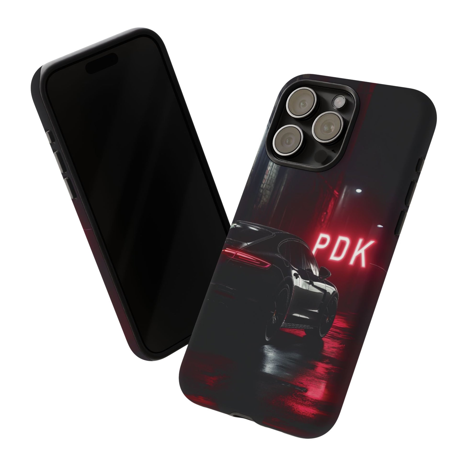 Super Sports Car Phone Case PDK Car Lover Gift Porsche Panamera Inspired Neon Sign Font iPhone 13 14 15 16 Pro Max