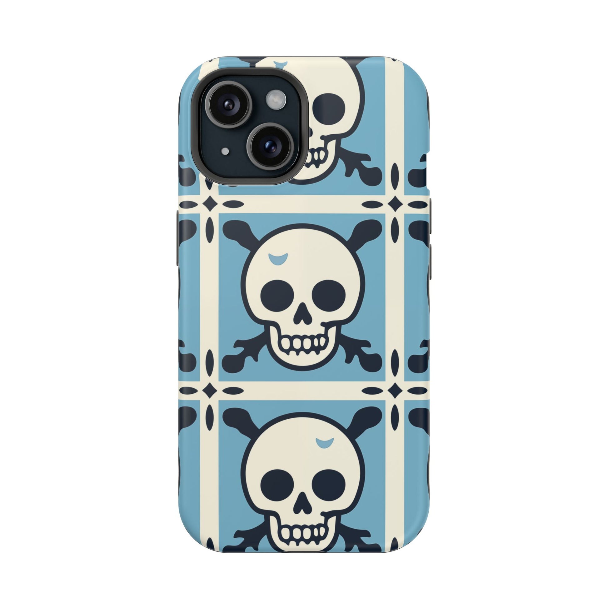 Cute Skull Phone Case Sugar Skull Ghingham Impact-Resistant Cover Goth Skull, Halloween Gift iphone 13 14 15 16 Pro Max
