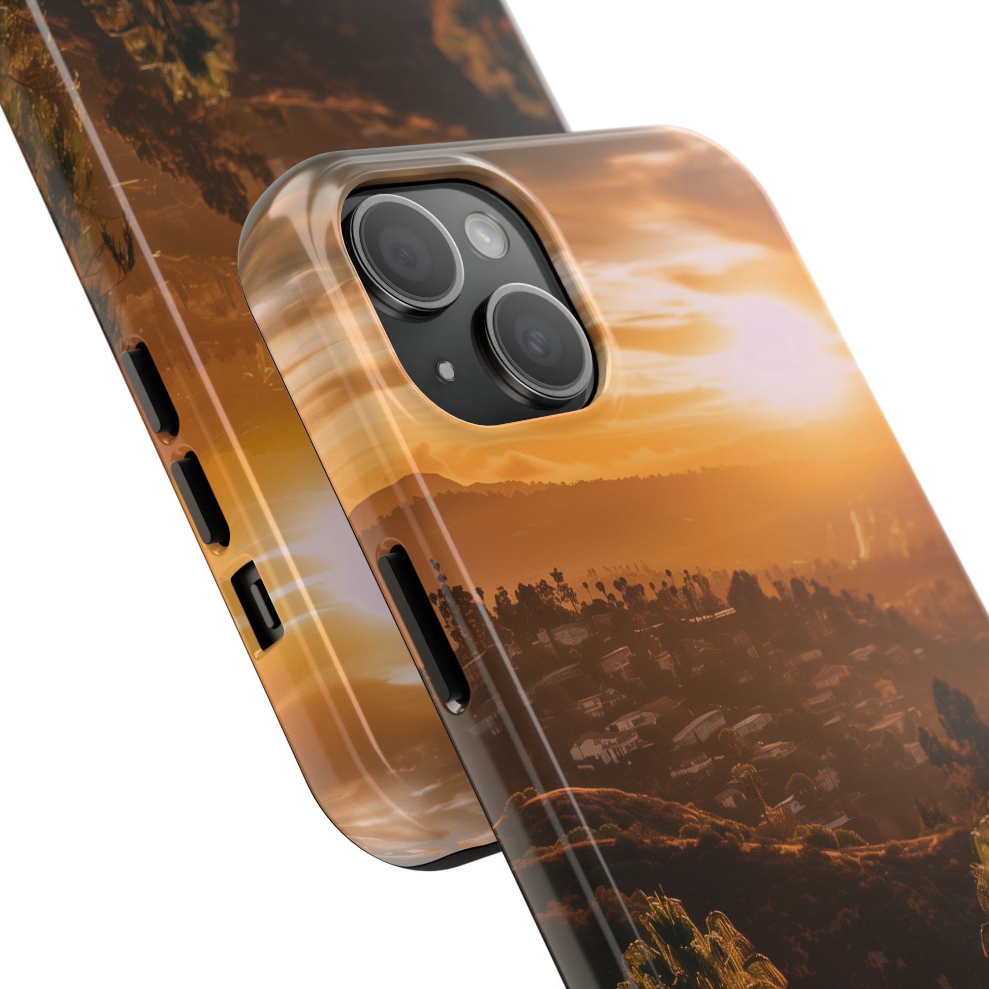 Los Angeles Sunset iPhone Case, Golden Hour Scenic View, Hollywood Hills Sunset Phone Case, Palm Trees Phone Case, iphone 15 pro max case