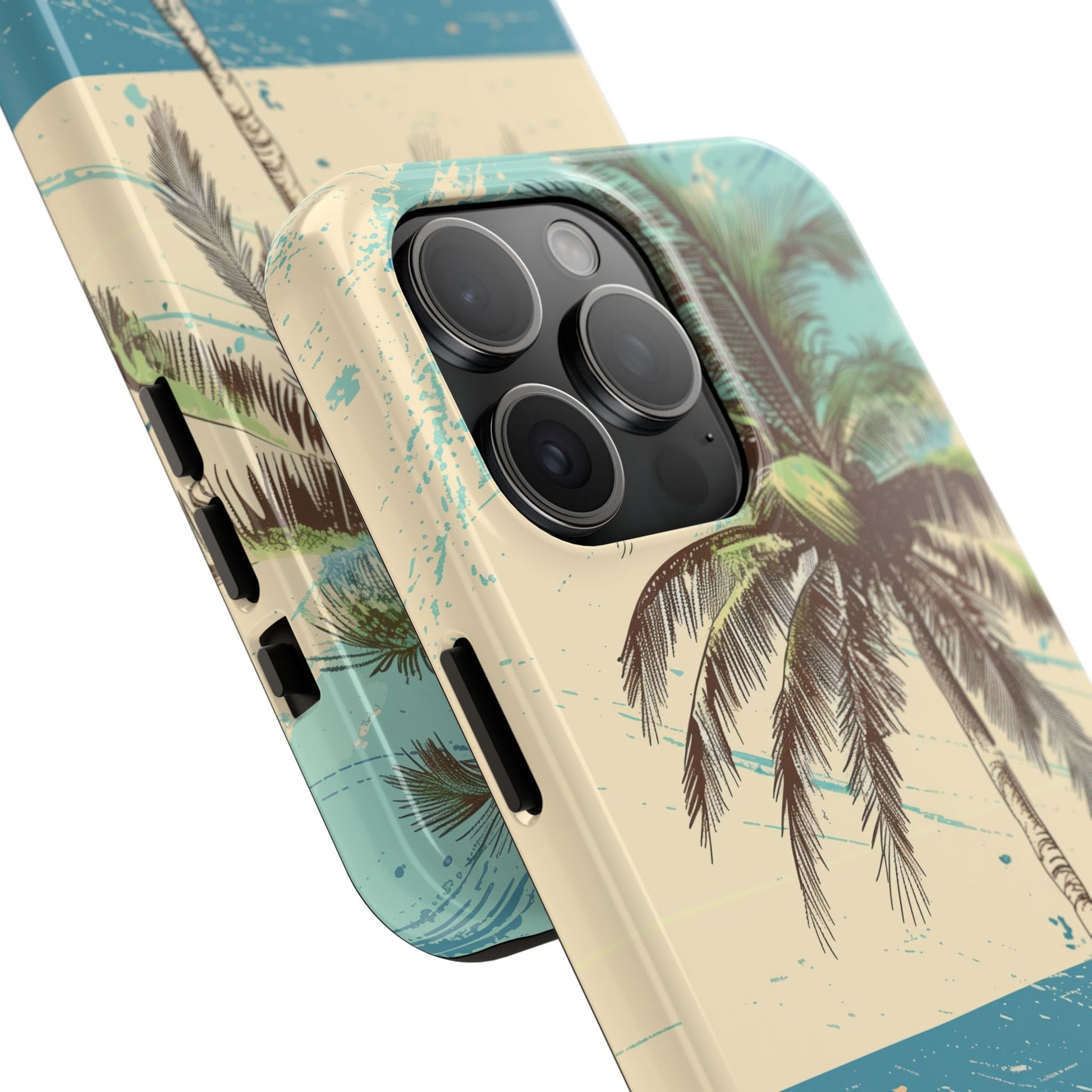Retro Beach Scene Phone Case, Vintage Tropical Ocean iPhone Case, Summer Beach Phone Cover for iPhone, iphone 15 pro max