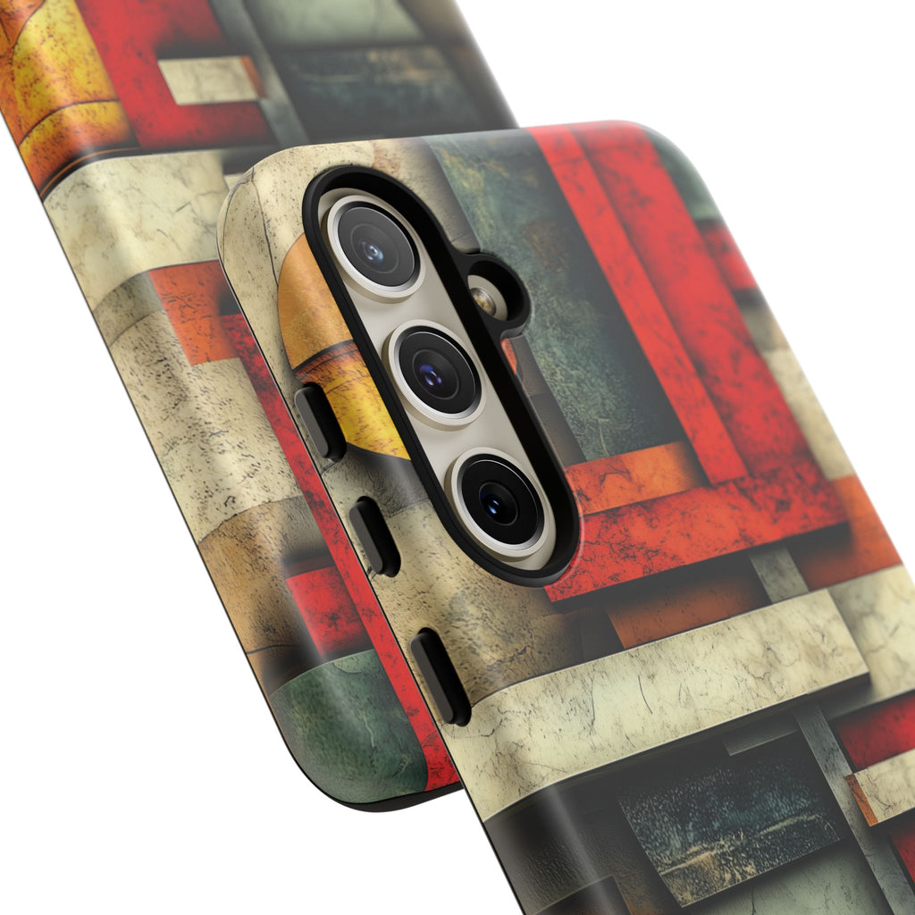 Red Prairie Style Frank Lloyd Wright Usonian Phone Case Geometric Stained Glass Art Deco Marble Gold 13 14 15 16 iPhone Pro Max Galaxy Pixel