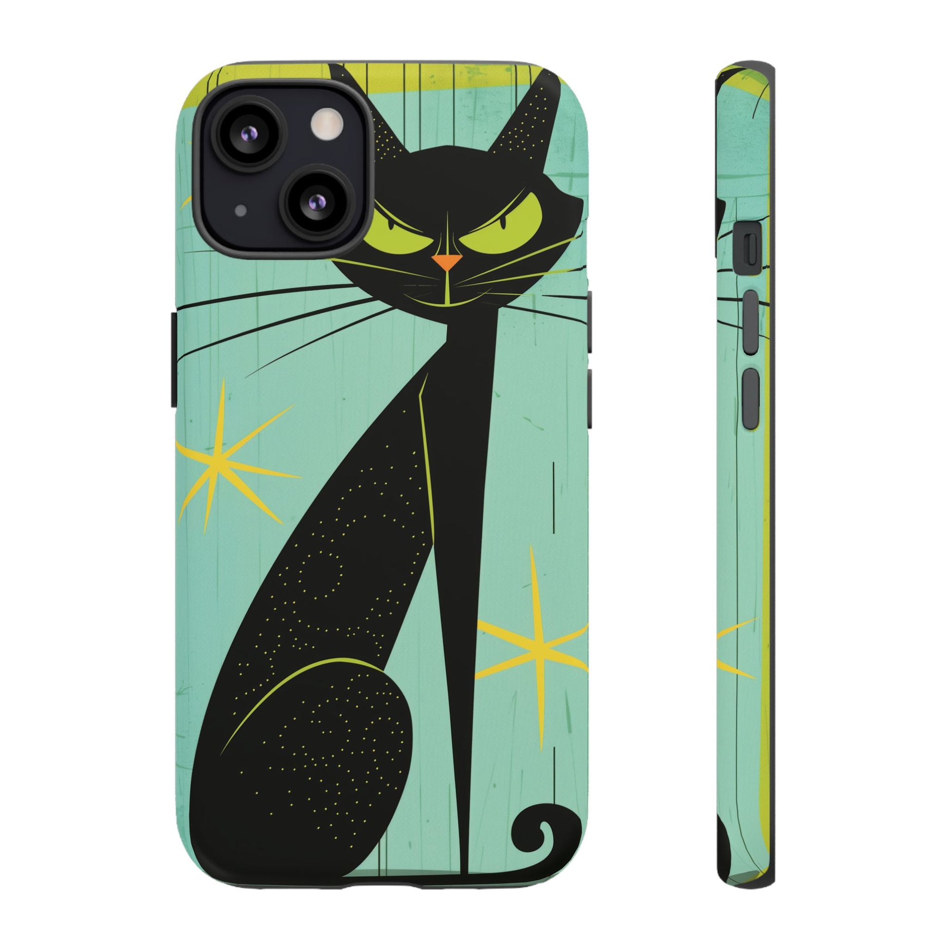 Mid-Century Modern Phone Case, Mid Mod Android Case, Atomic Cats Android Case, Retro Chic Smartphone Cover, Unique Artistic Phone Accessory