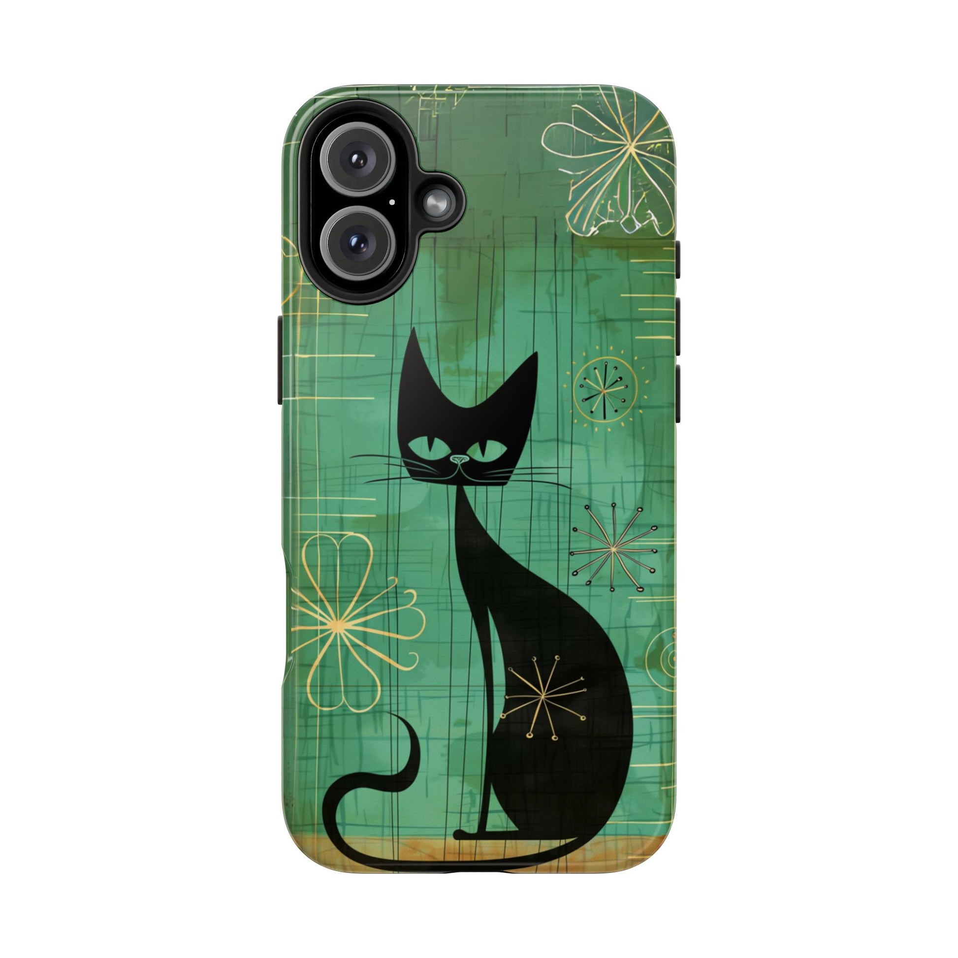 Mid-Century Modern Phone Case-Case, Mid Mod iPhone Case, Atomic Cats iPhone Case, Retro Chic Smartphone Cover, Unique Phone Case
